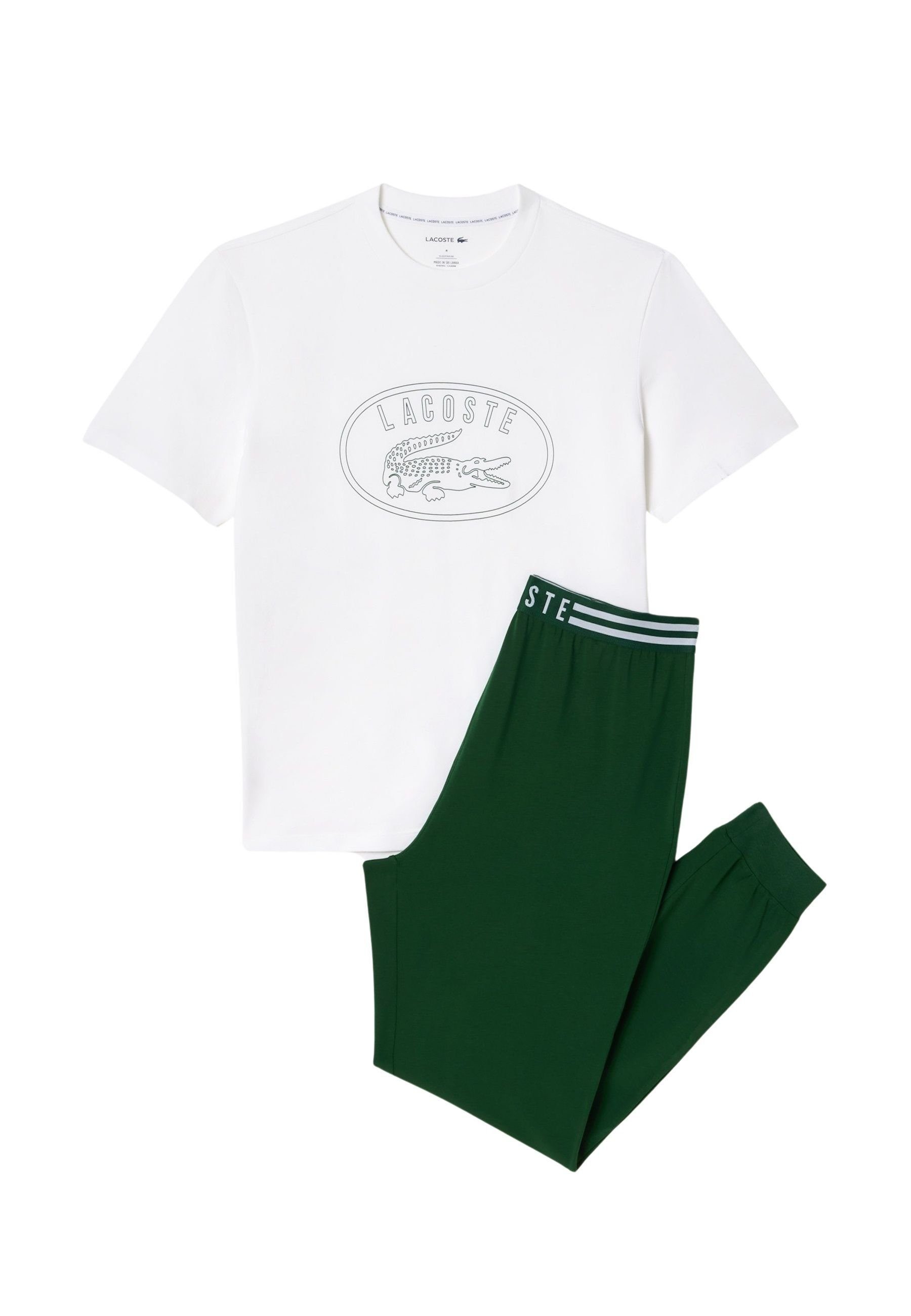 Lacoste Pyjama Pyjama-Set zweiteiliger Schlafanzug T-Shirt und (1 tlg)