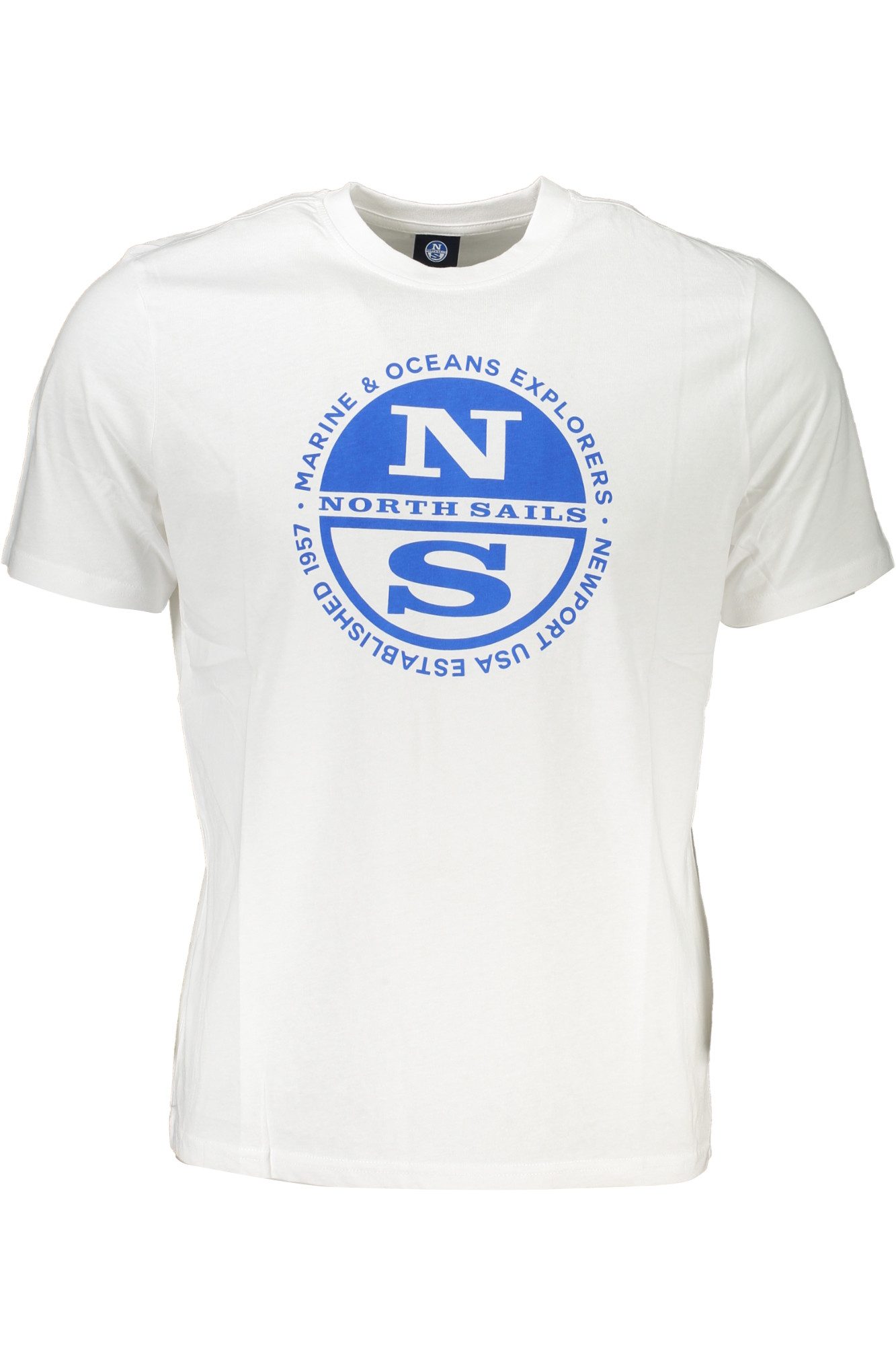 North Sails T-Shirt Herren Kurzarm-T-Shirt Weiß mit Rundhals und