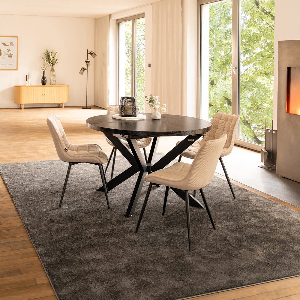 HOME DELUXE Esstisch Rund Ausziehbar AVENTURA inkl. Sternfuß - 120 x 120 cm günstig online kaufen