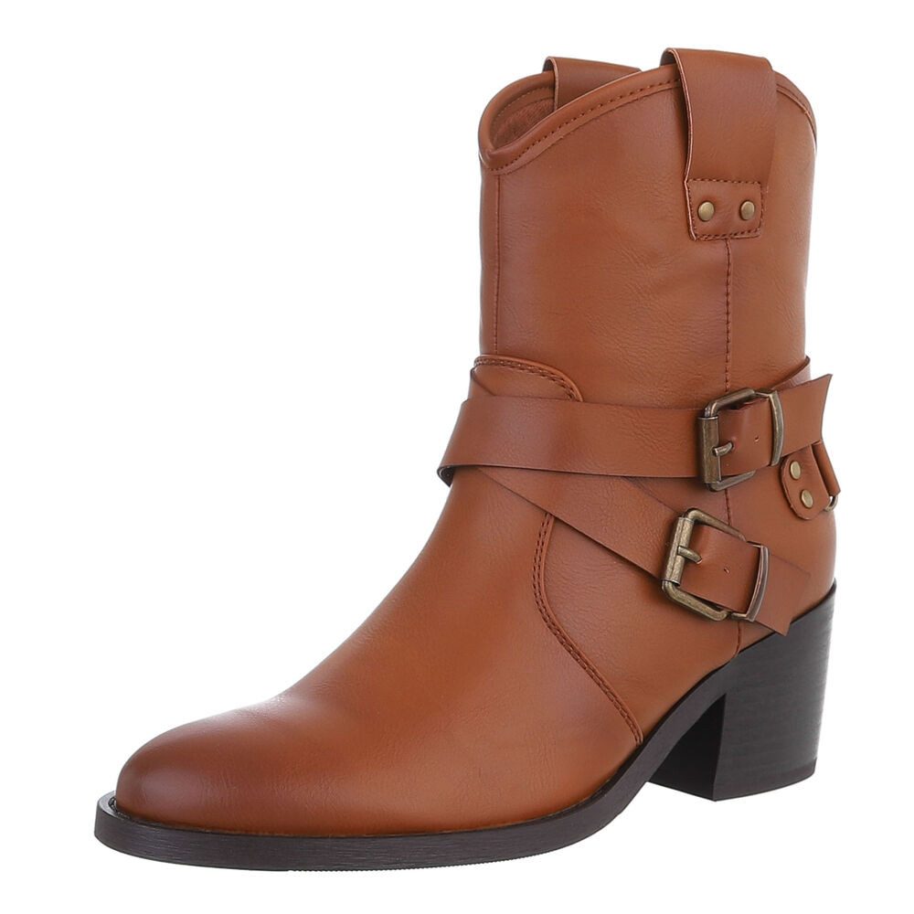 Ital-Design Damen Bikerschuhe Biker Westernstiefelette (87740321) Blockabsa günstig online kaufen