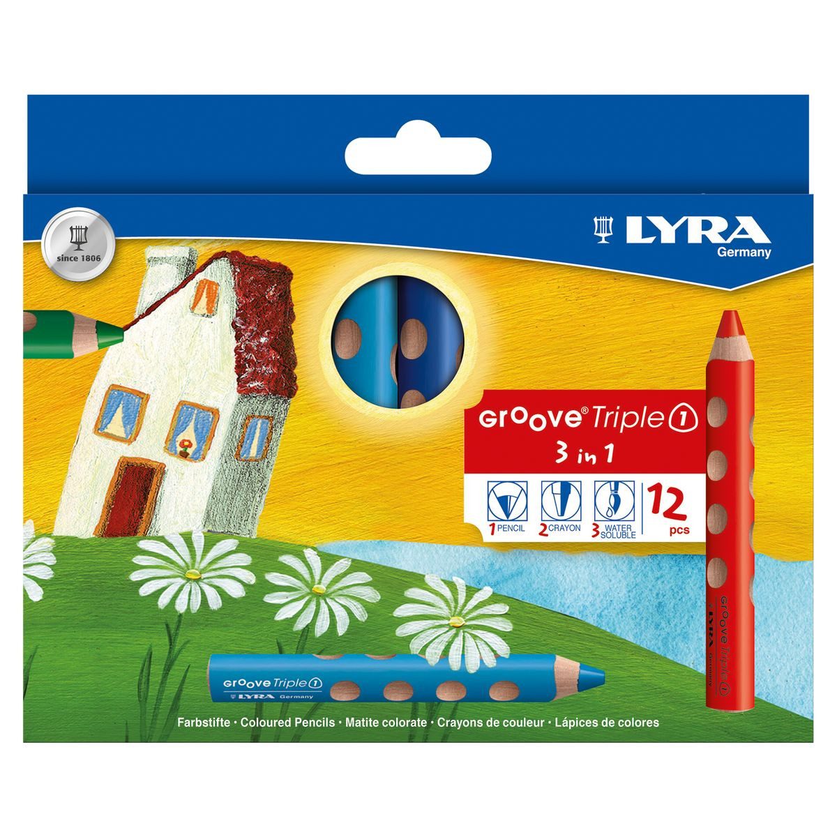 LYRA Faserstift LYRA Farbstifte Groove Triple 3in1 12 Stück