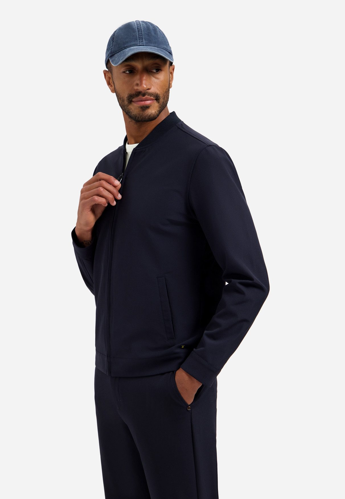 NO EXCESS Strickjacke Jacket Shirt College Collar Full Zi günstig online kaufen