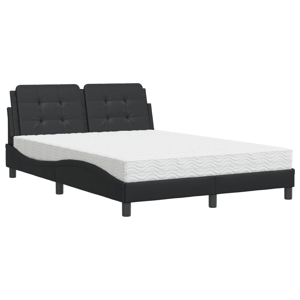 Bett Bettgestell ohne Matratze "Zadar" Schwarz 140x190 cm Kunstleder