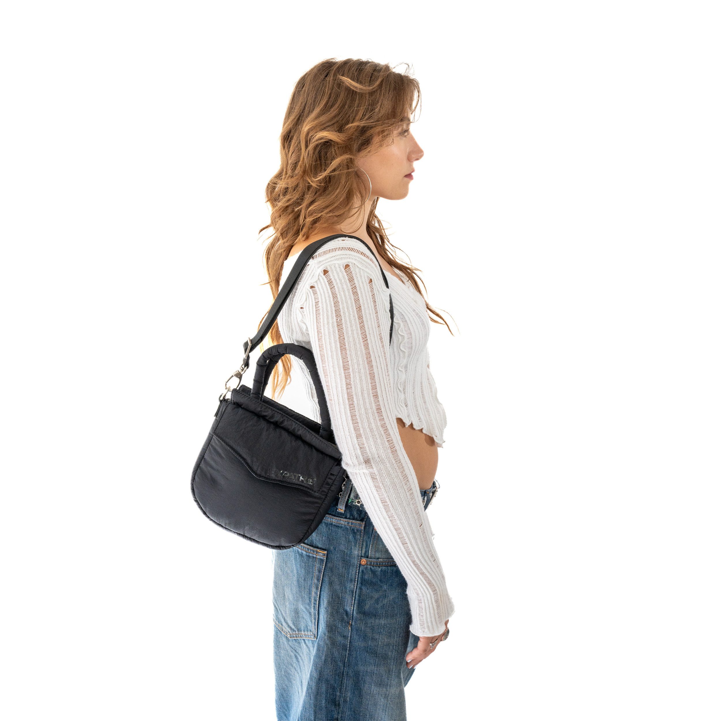 Expatrié Handtasche Poppy Small Handtasche im Puffy Design (1-tlg), Kleine Nylon Henkeltasche mit Crossbody Gurt, Wasserabweisend