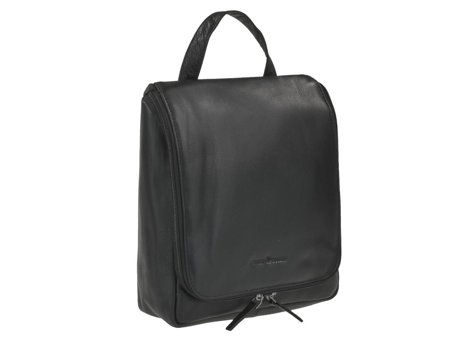 Greenburry Kulturbeutel Vintage Black Waschtasche Kulturtasche zum Aufhängen, Kosmetikbeutel, für Damen und Herren, schwarz