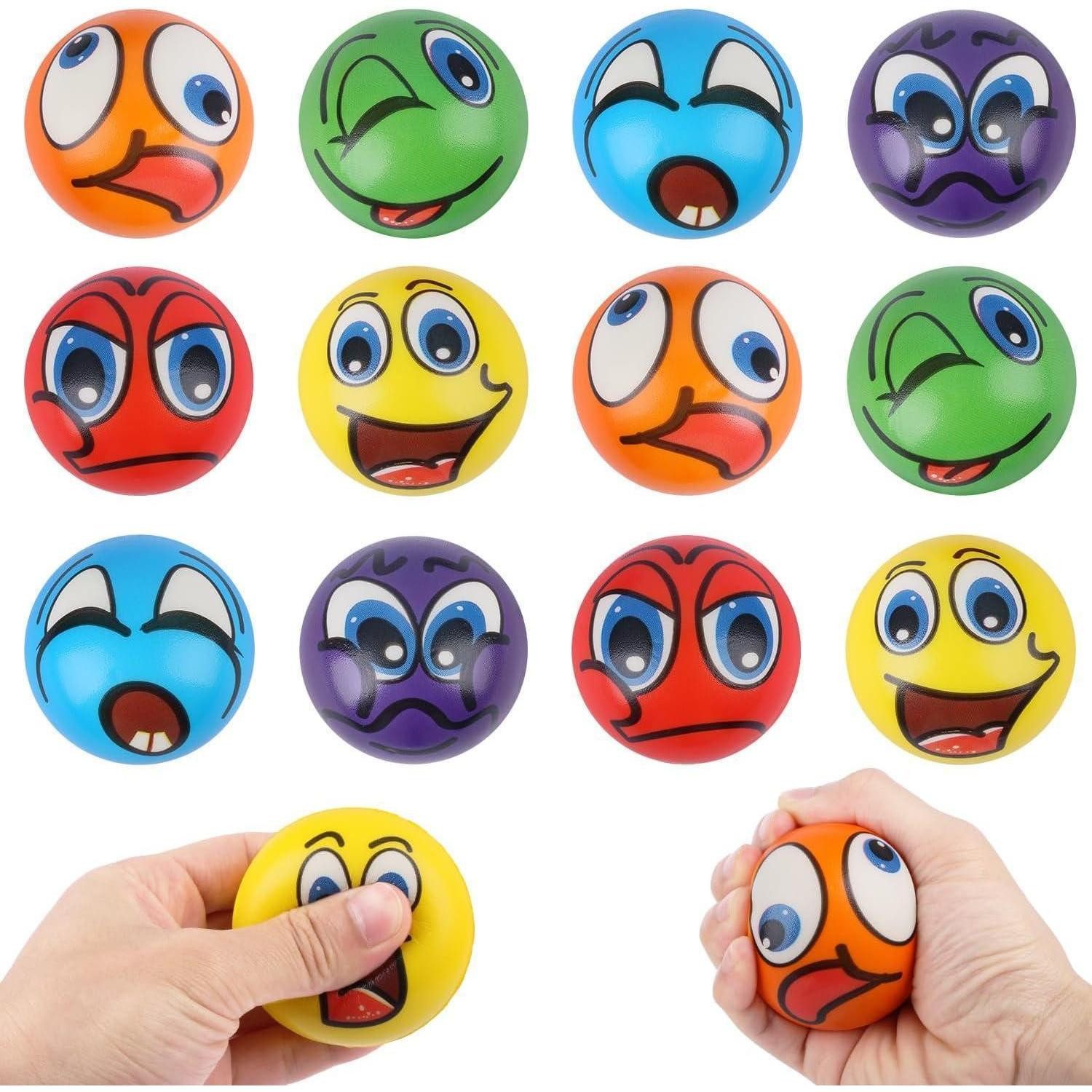 LuxusKollektion Fidget-Gadget 12er Set Lächelnde Emoji Stressbälle für Kinder