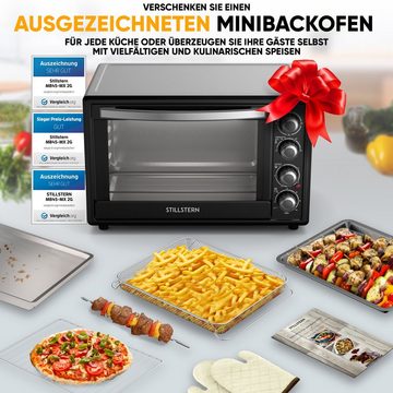 Stillstern Minibackofen MB45-MX 2G (45L) Deutsche Version, Ofenhandschuhe, Rezeptheft, Drehspieß, Timer, Innenbeleuchtung