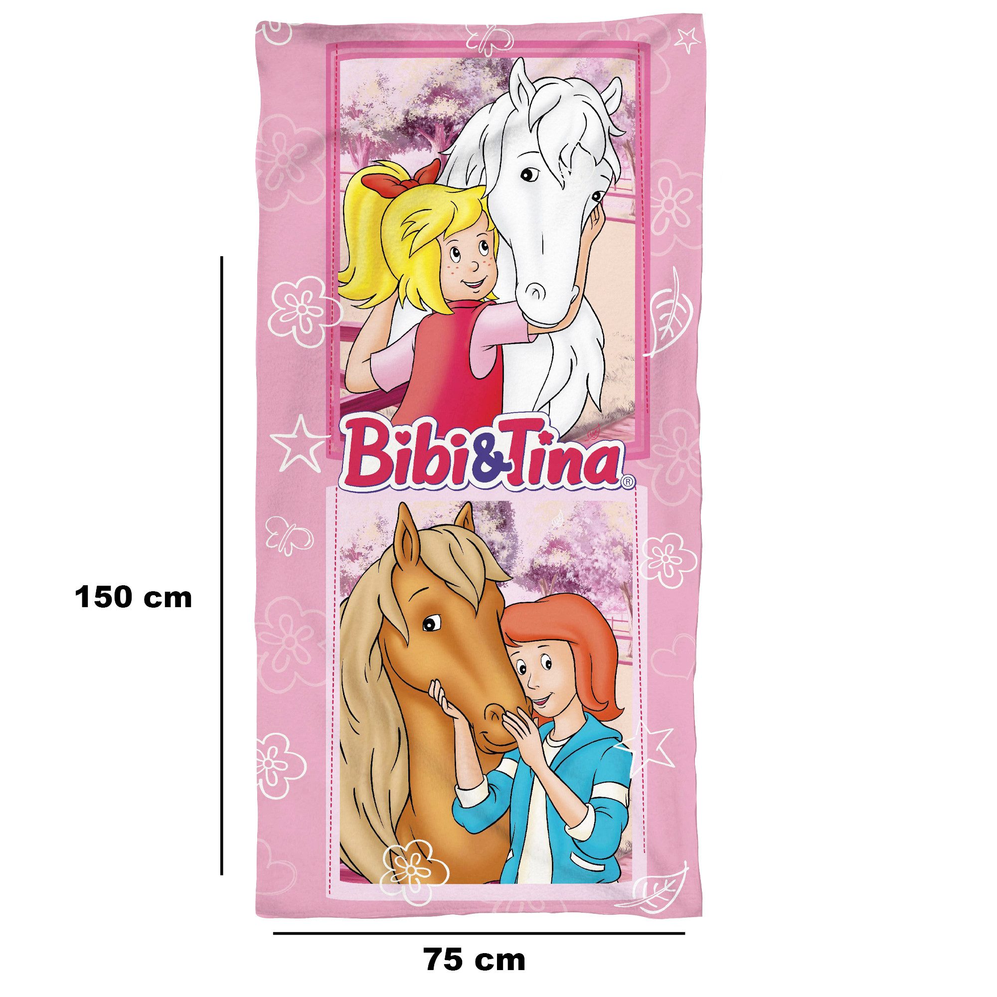 BERONAGE Strandtücher Bibi und Tina Badetuch Picture 75x150 cm, 100% Baumwolle (1-St), Frottee in Velours-Qualität