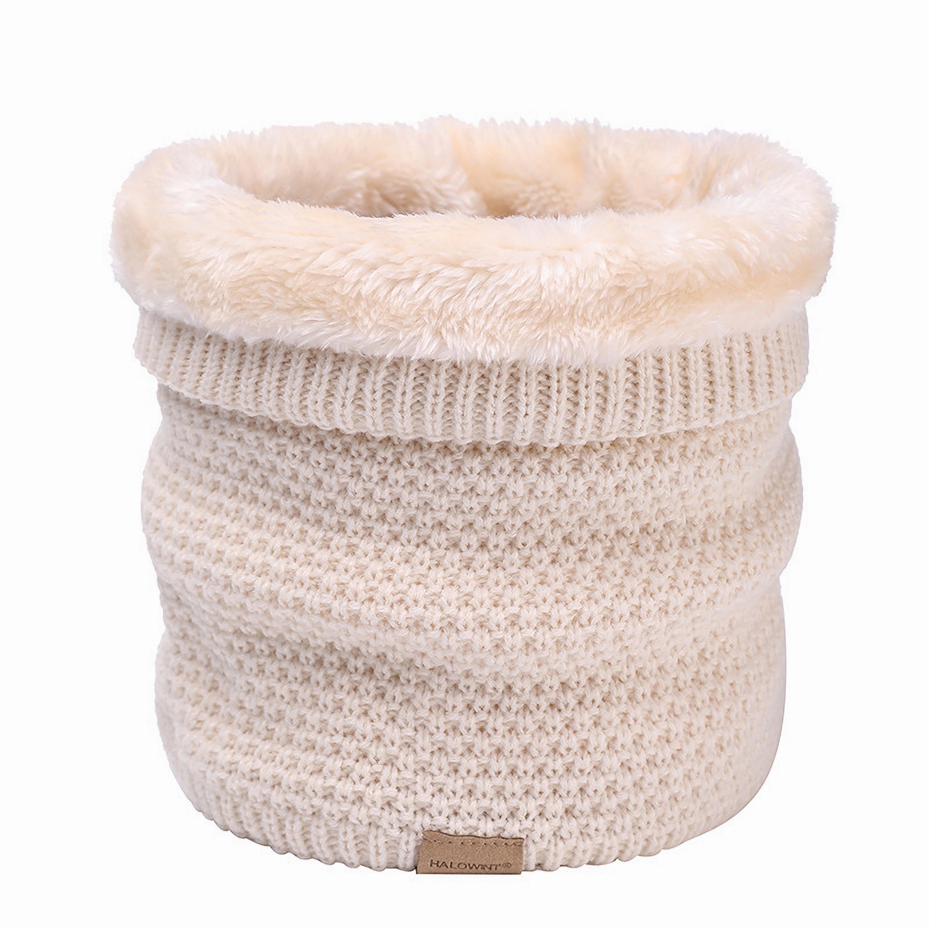 Modeschal Fleece Schal Winter Loop Strickschal Schlauchschal