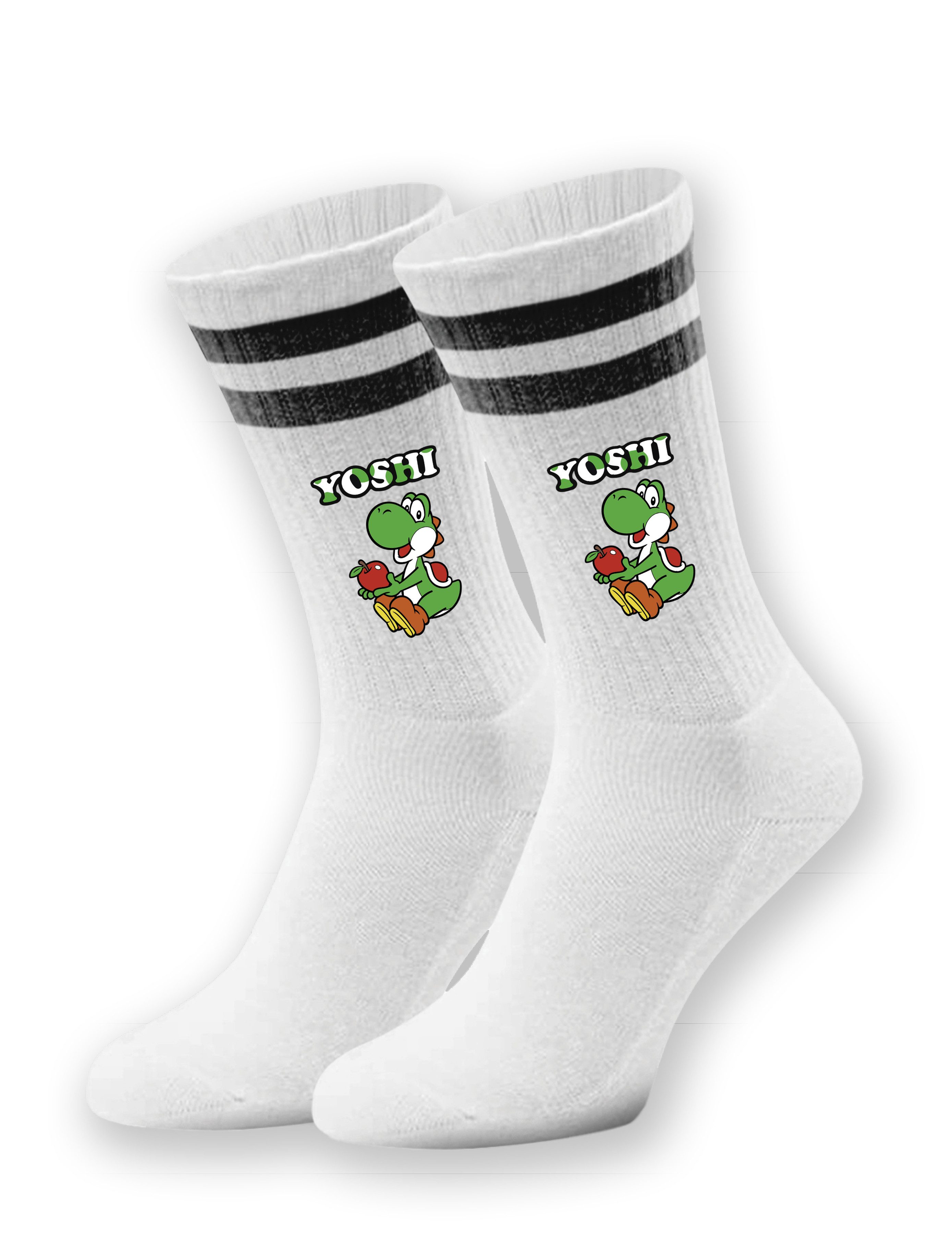 Tennissocken Unisex Socken "Yoshi Apfel" Aufdruck lustig Geschenk Statement