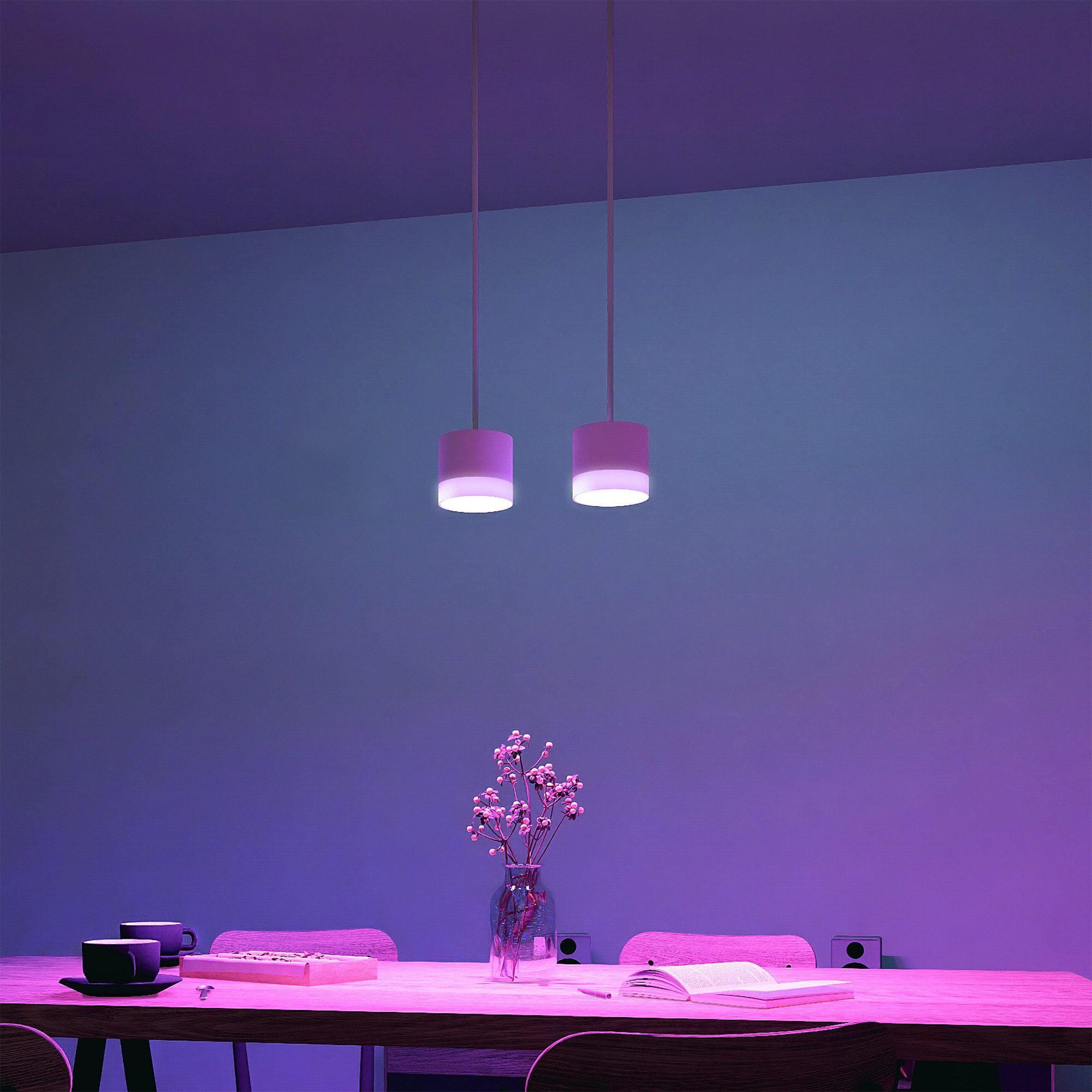 SSC-LUXon LED-Hängeleuchte VORA Hängeleuchte 2-flammig mit Smart GX53 LED 6W RGBW WLAN, Smart