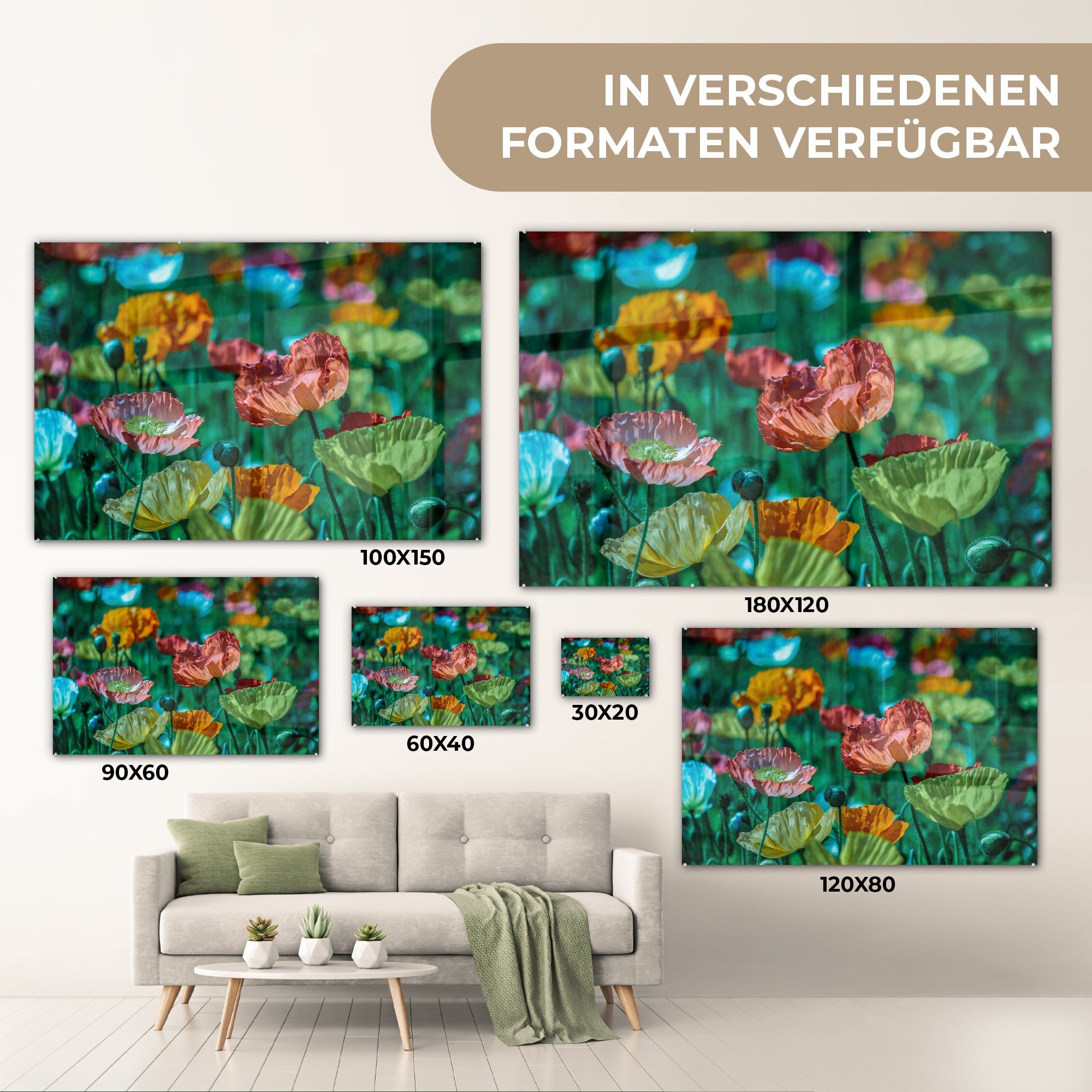 MuchoWow Acrylglasbild Blumen - Natur Schlafzimmer (1 & Acrylglasbilder - Wohnzimmer Wildtiere, St)