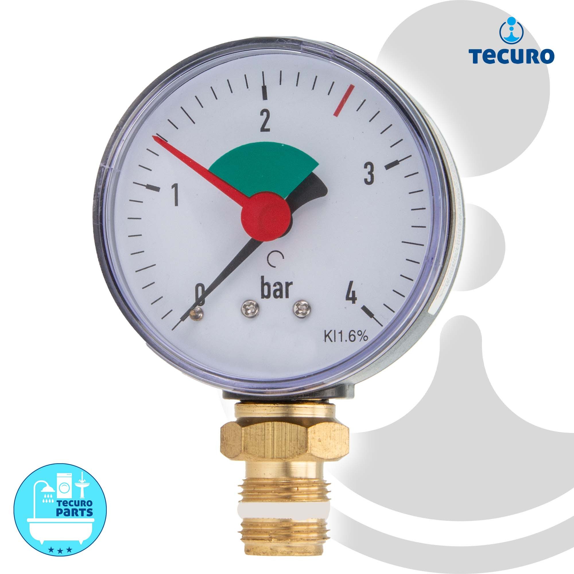 tecuro Heizkörper Heizungsmanometer 0-4 bar, Ø günstig online kaufen