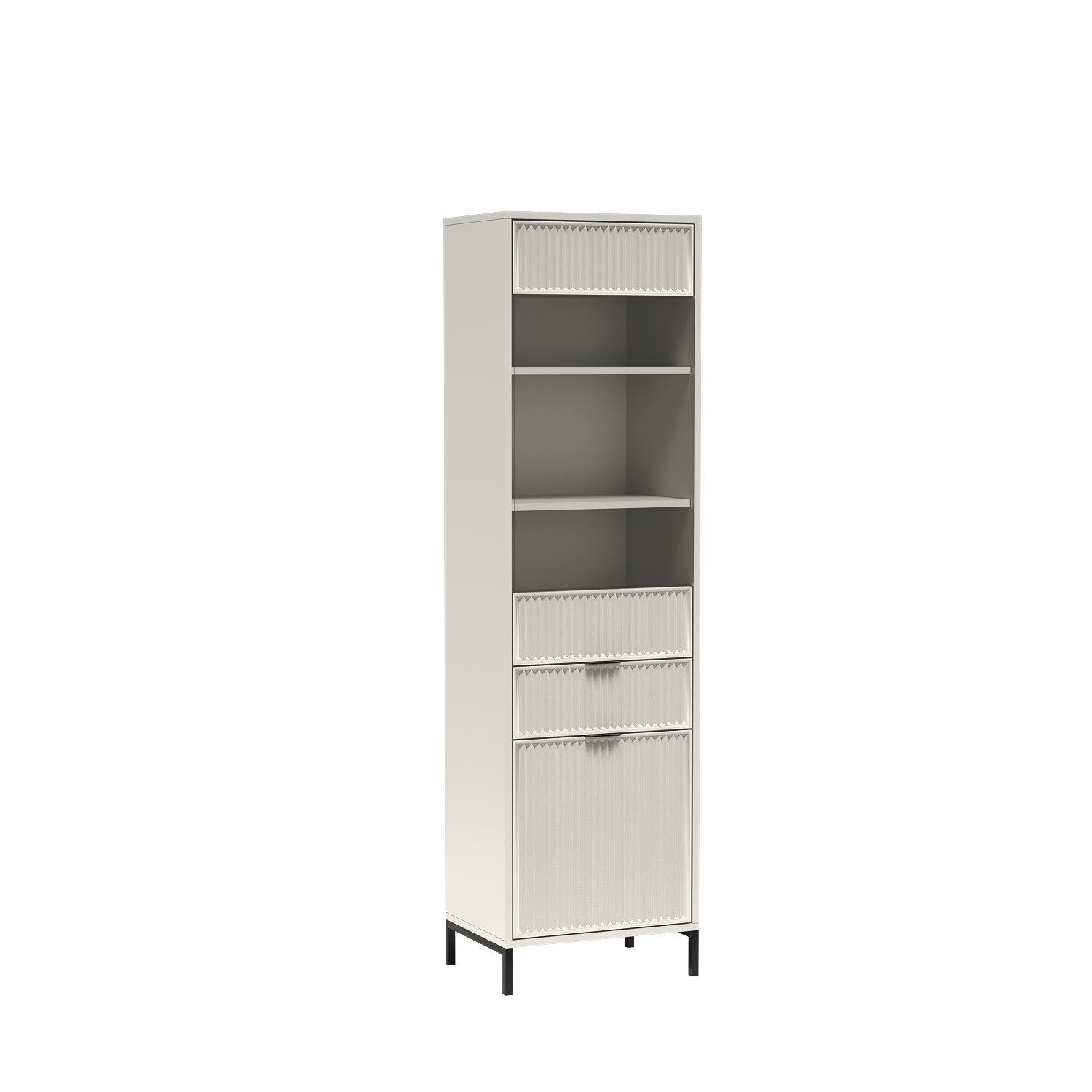 Masseno Glasvitrine Vitrinenschrank ZIGO 195,6 x 54,5 cm gelb