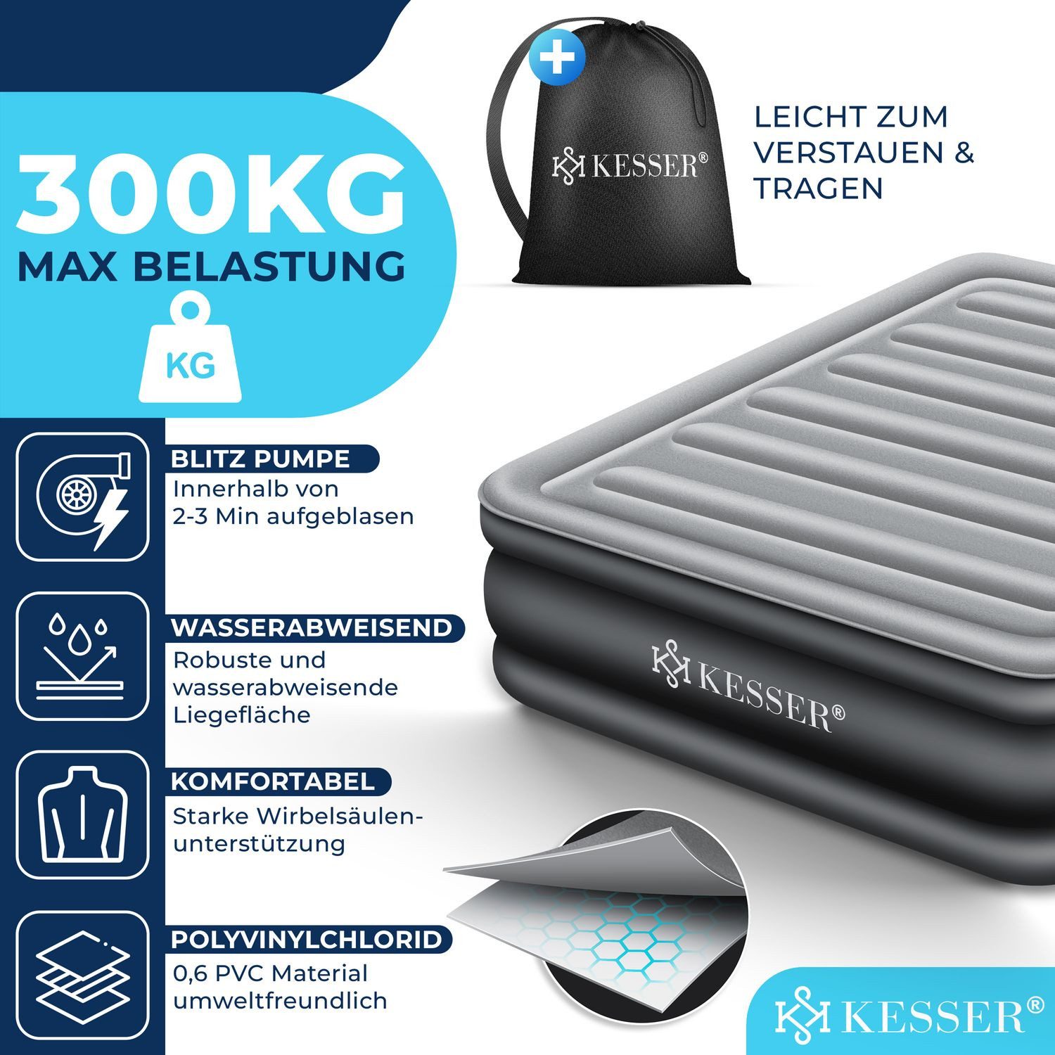 KESSER Luftbett, Aufblasbare Matratze Luftbett eingebauter elektrischer Pum günstig online kaufen