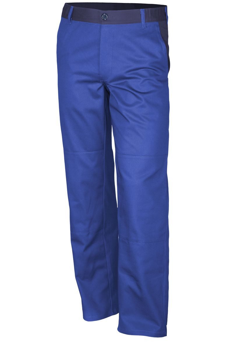 Qualitex Workwear Arbeitsbundhose basic 2-farbig Werkstatthose BW 240 aus faserverstätkter Baumwolle (1-tlg) Arbeitshose mit 4 Taschen - Strapazierfähig - Pflegeleicht - Waschbar