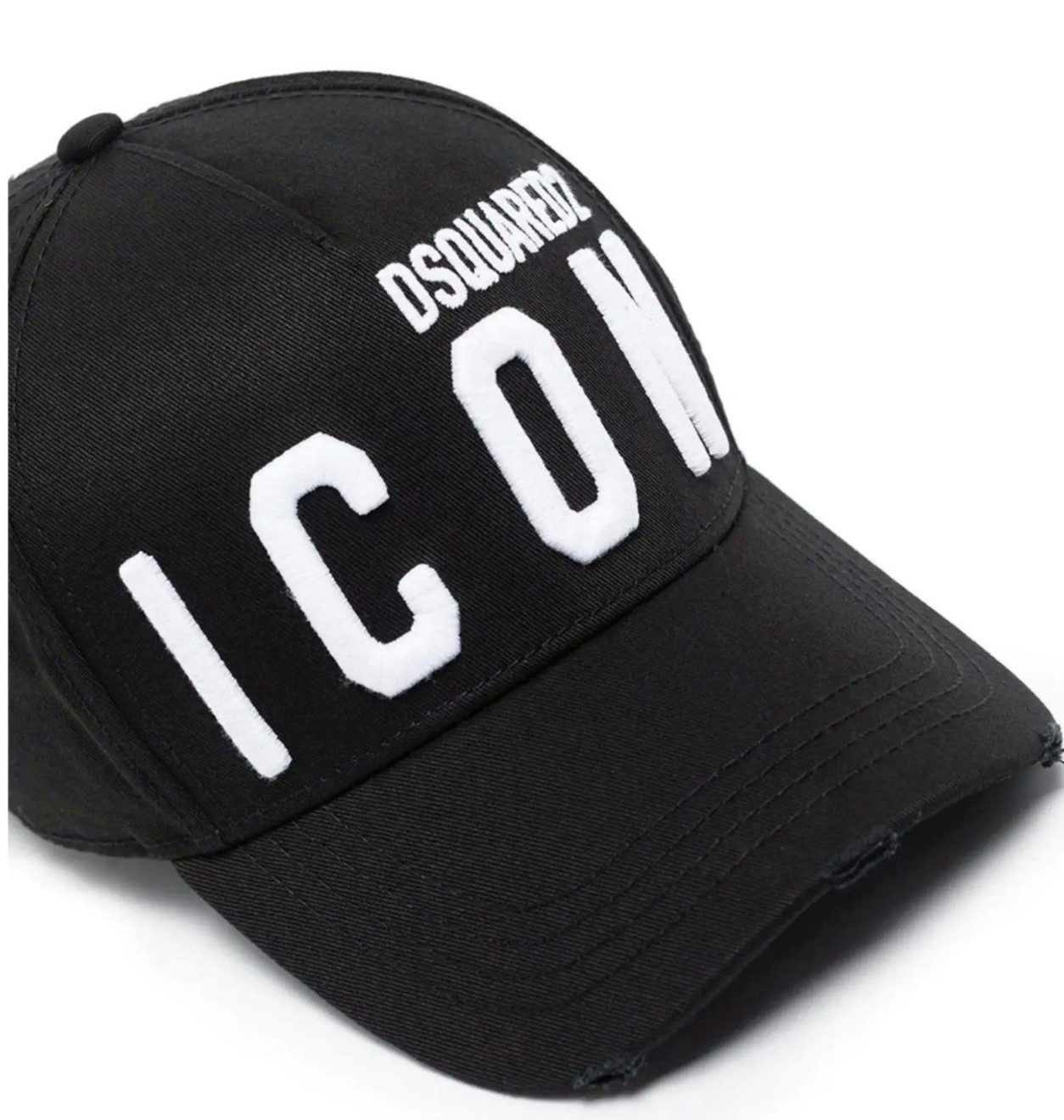 Dsquared2 Baseball Cap Basebalkappe Icon DSQ2 Logo Cap Kappe Mütze Mailand ansässiges Label mit leicht zerfetzt für einen Vintage-Look