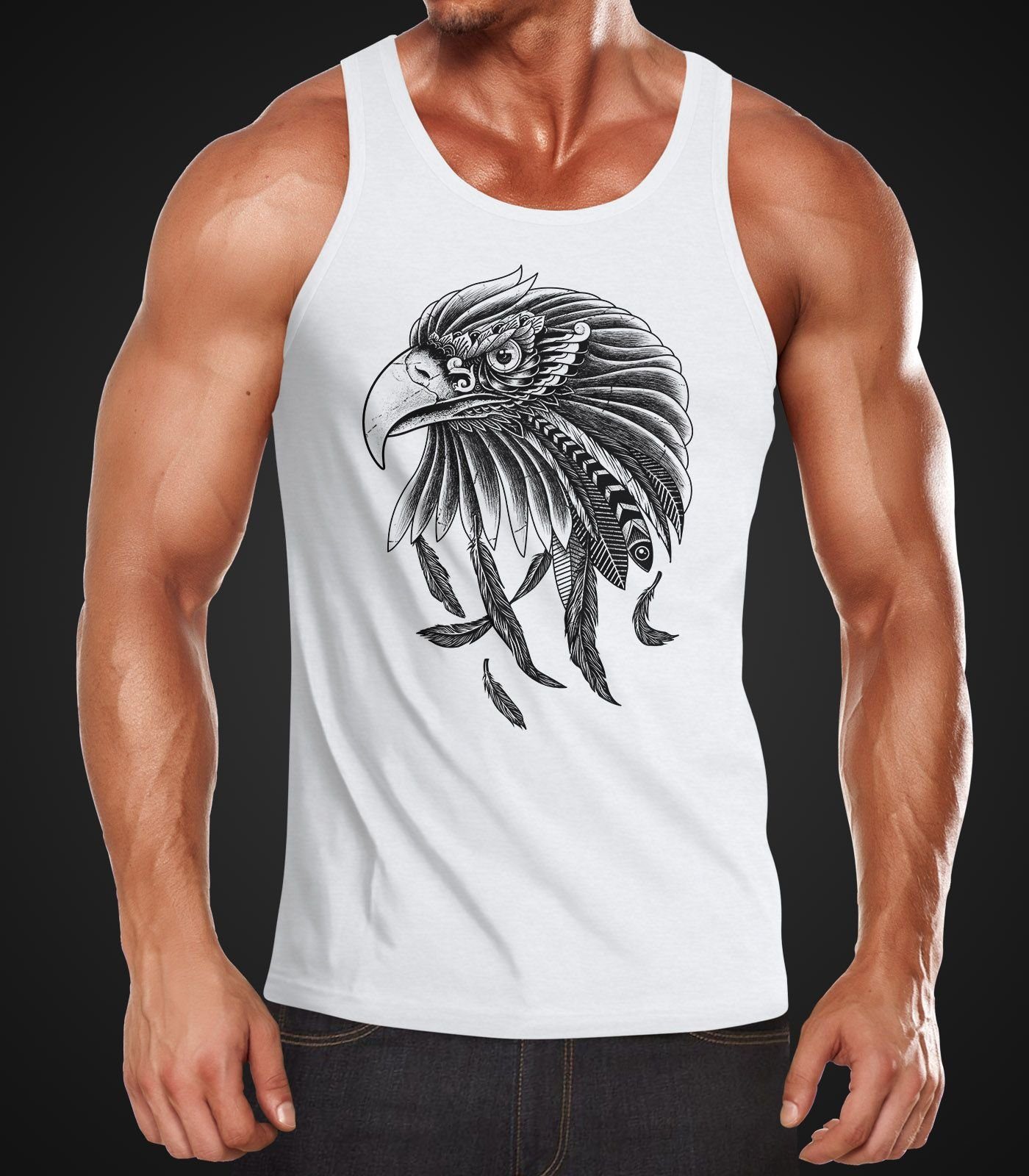 Neverless Tanktop Herren Tank-Top Adler Aufdruck günstig online kaufen