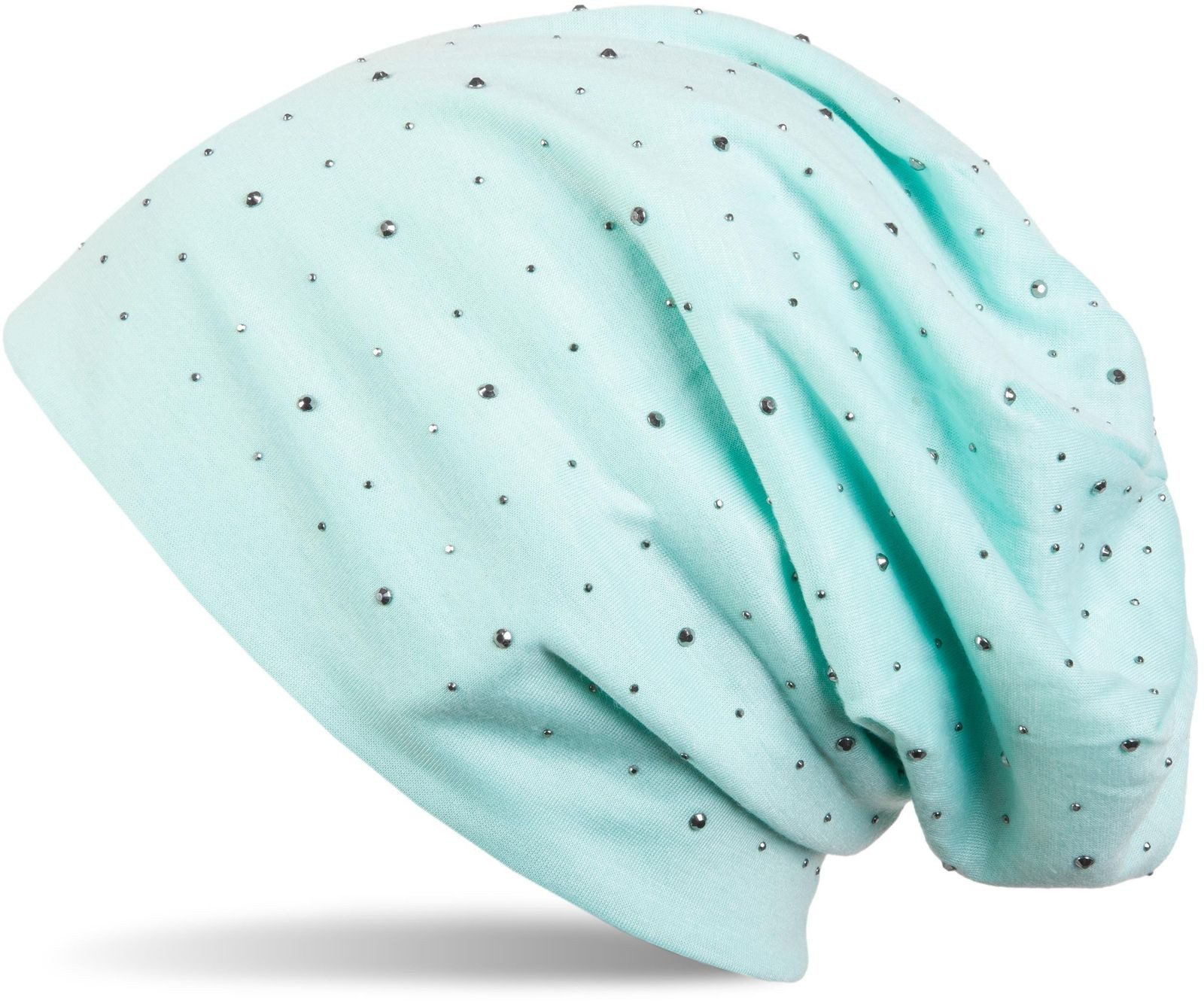 Beanie Beanie mit Strass Nieten Applikation