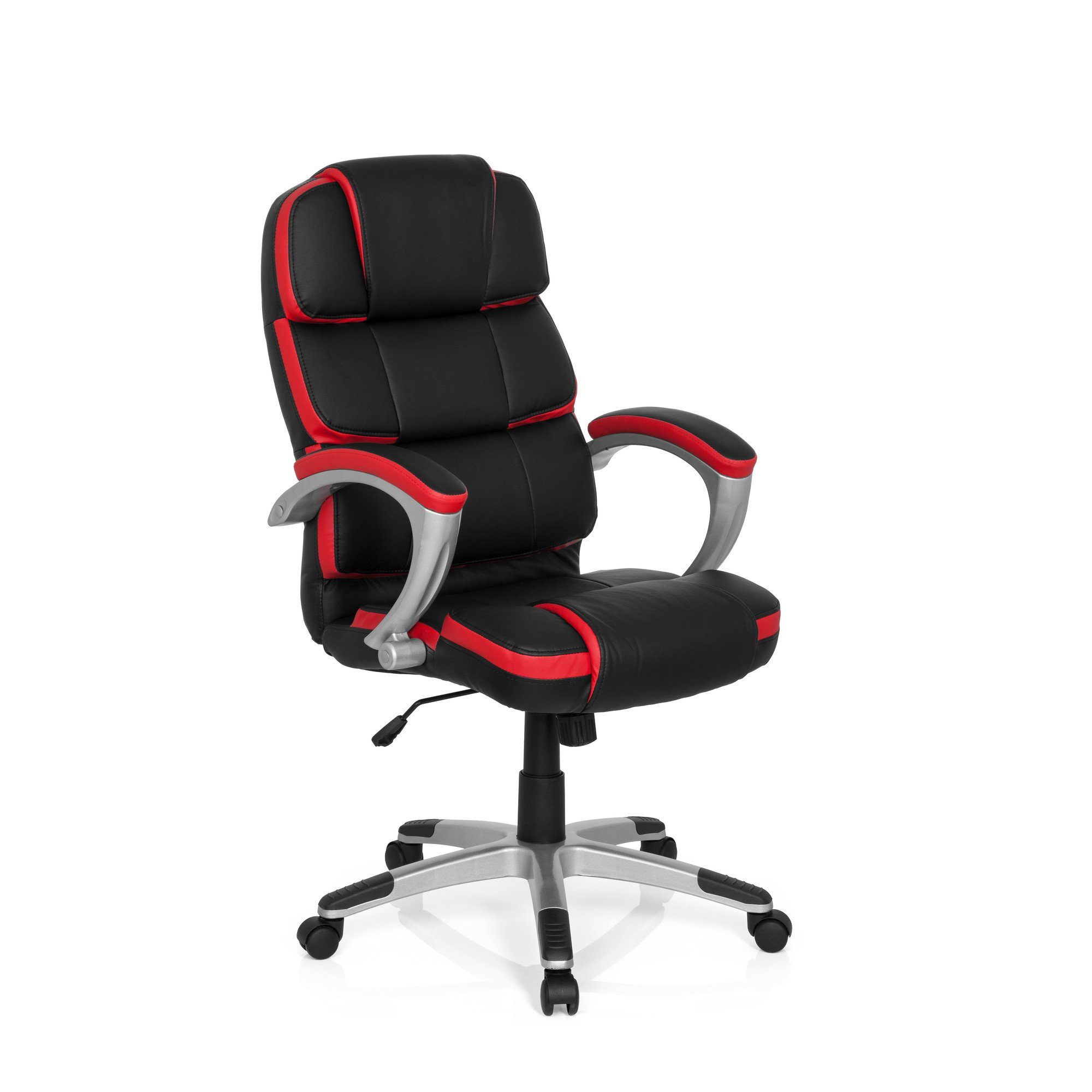 (1 Schwarz/Rot ergonomisch Bürostuhl BY Gaming Drehstuhl St), MyBuero PRO GAMING Gamingstuhl Kunstleder 100