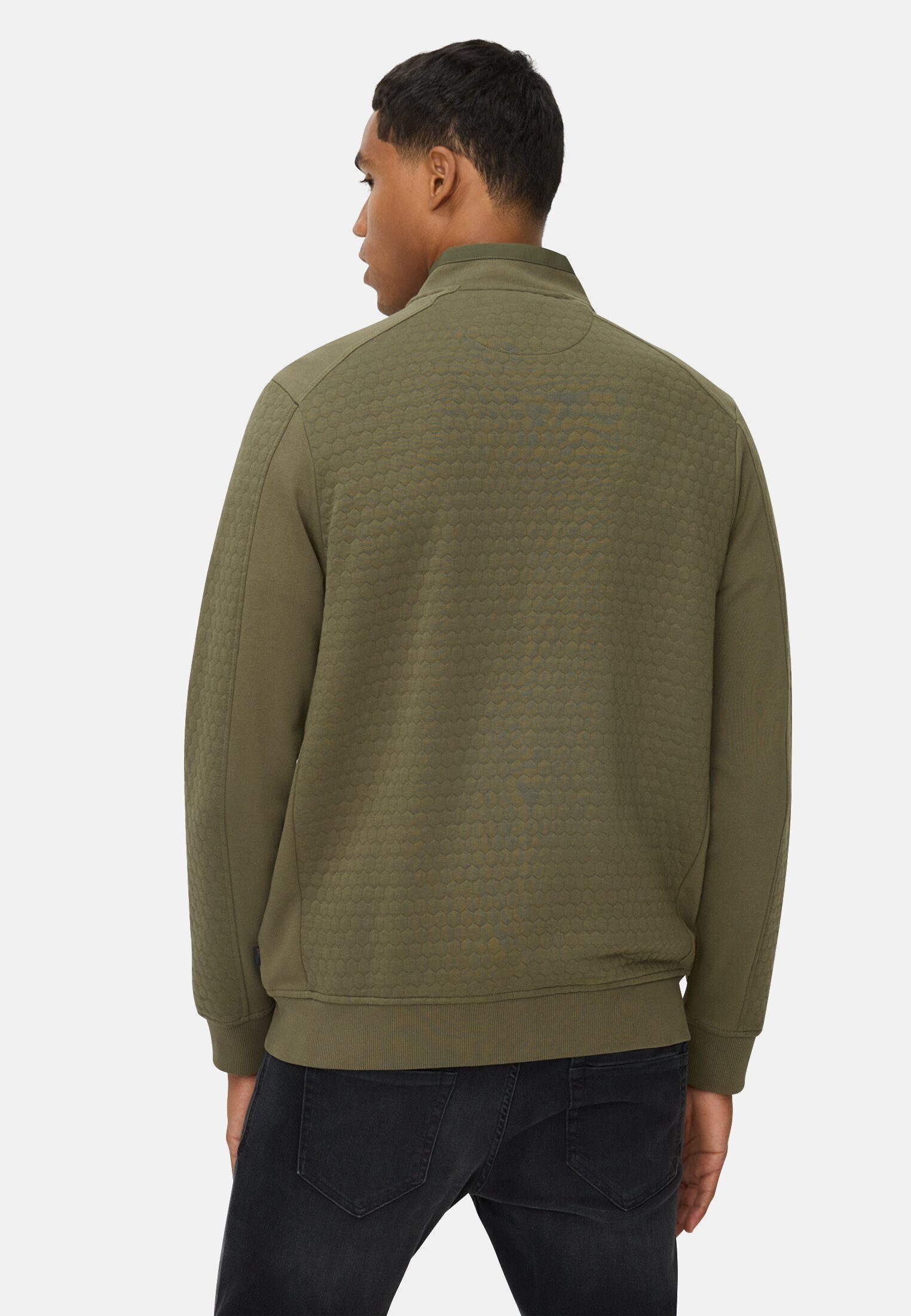 camel active Sweatjacke aus Baumwollmix Langarm Stehkragen günstig online kaufen