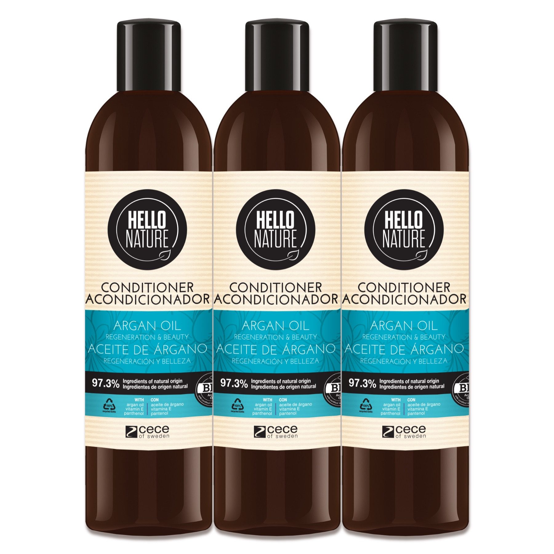 Hello Nature Haarspülung Haar Conditioner Haarspülung Haarpflege Haarkur Arganöl, 3-tlg., Haarspülung, Conditioner, Haarpflege, Arganöl