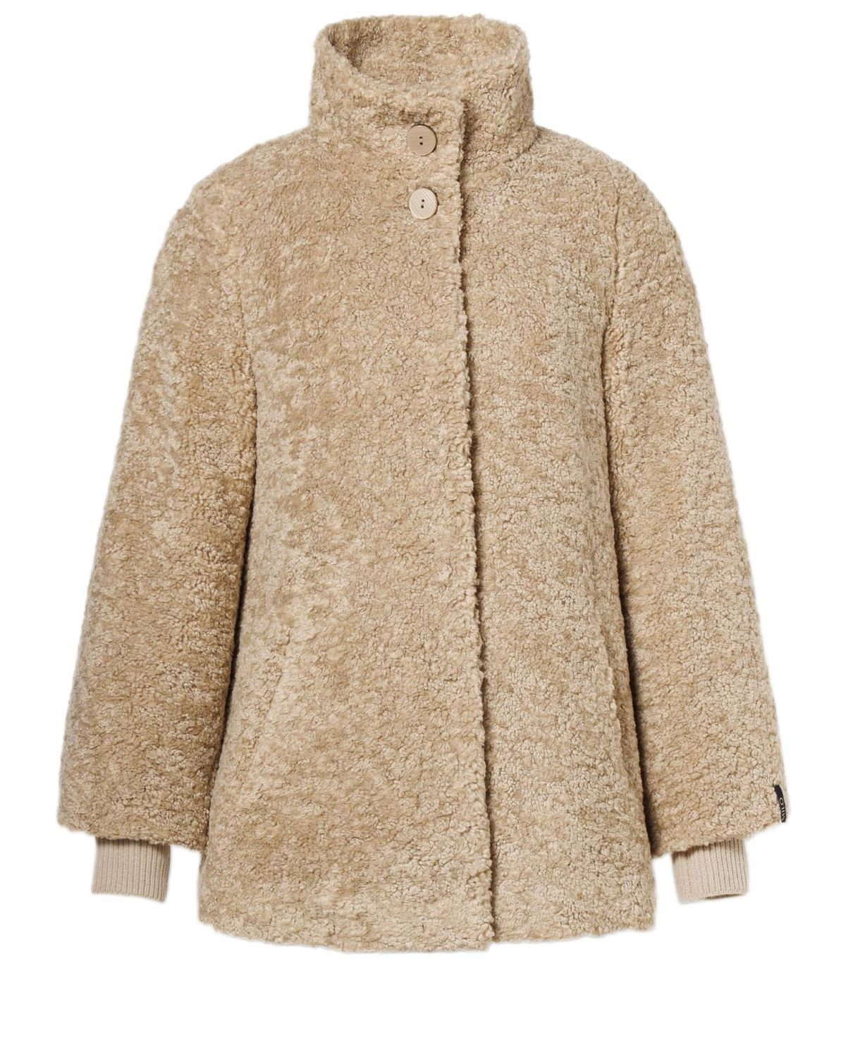 Milo Winterjacke (Plüschjacke) Olivia mit Stehkragen sandbraun Damen günstig online kaufen