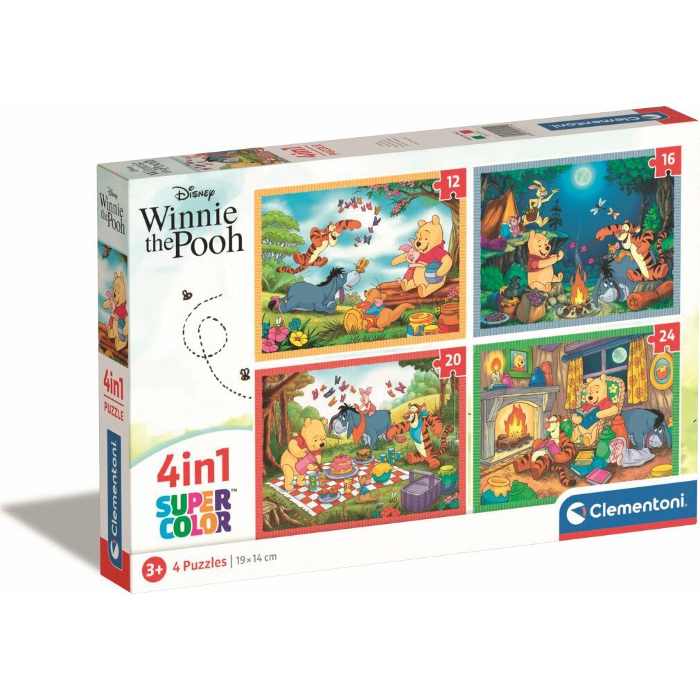 Clementoni® Puzzle CLEMENTONI Puzzle Winnie the Pooh 4in1 (12+16+20+24 Teile), Puzzleteile