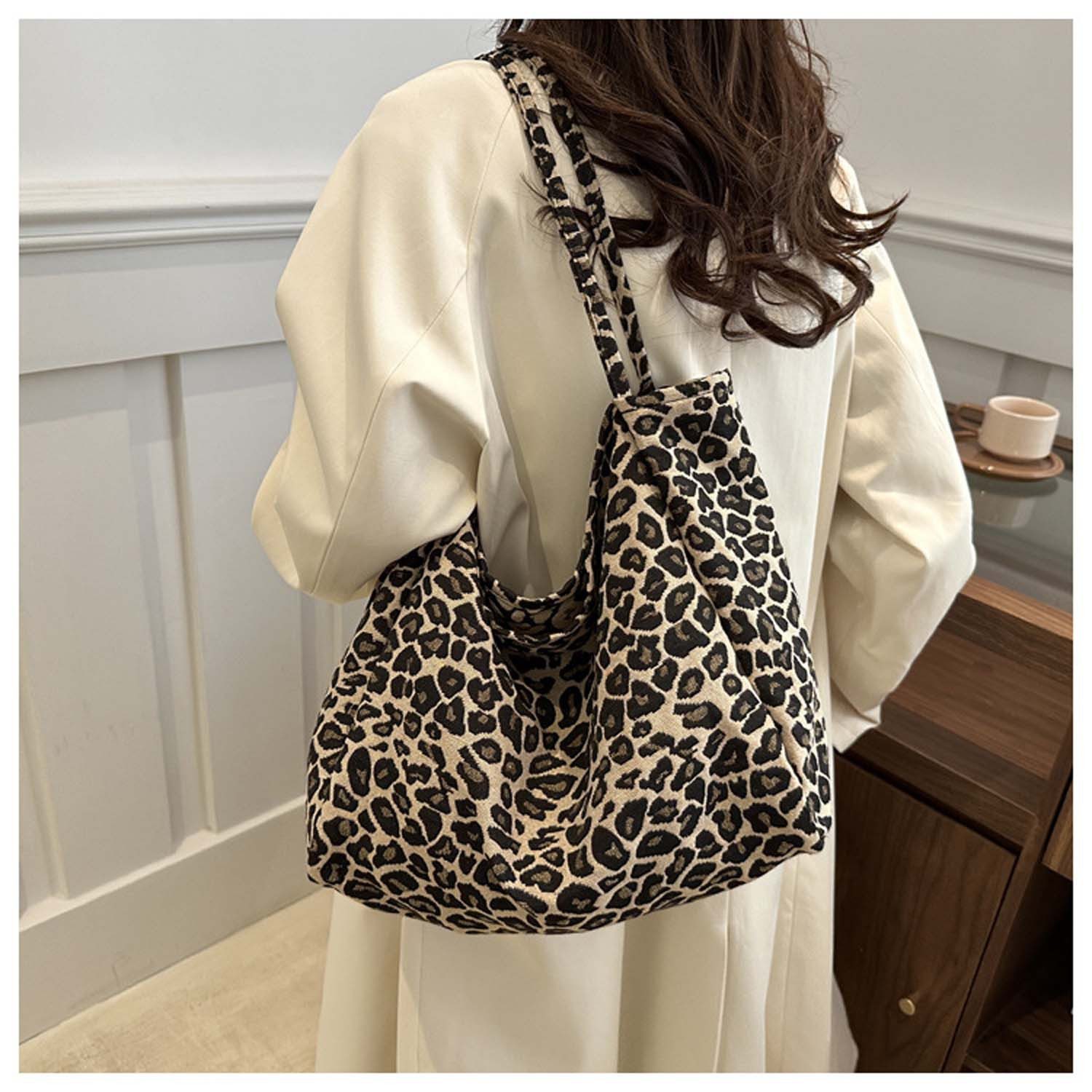 Oemmn Umhängetasche Damen Schultertasche Schultertasche mit Leopardenmuster – Bild 2 von 5