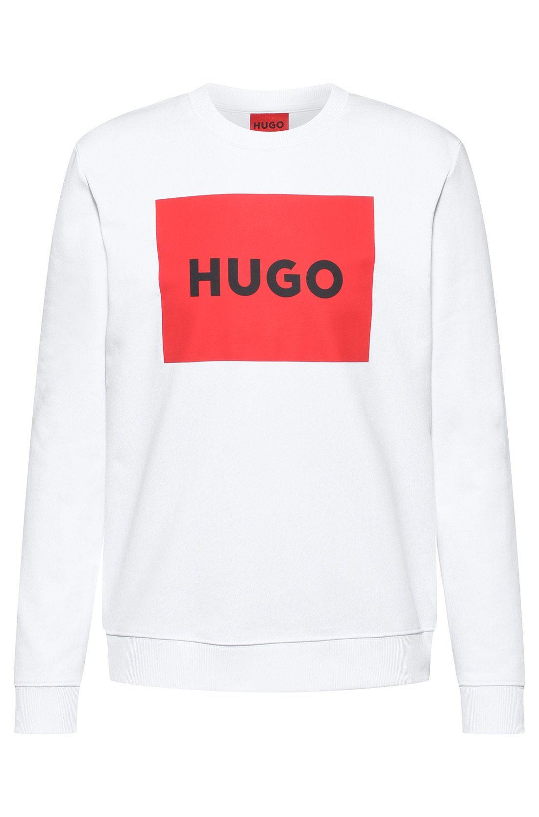 HUGO Sweatshirt Sweater Sweatshirt, - Duragol222, Rundhals Herren Weiß