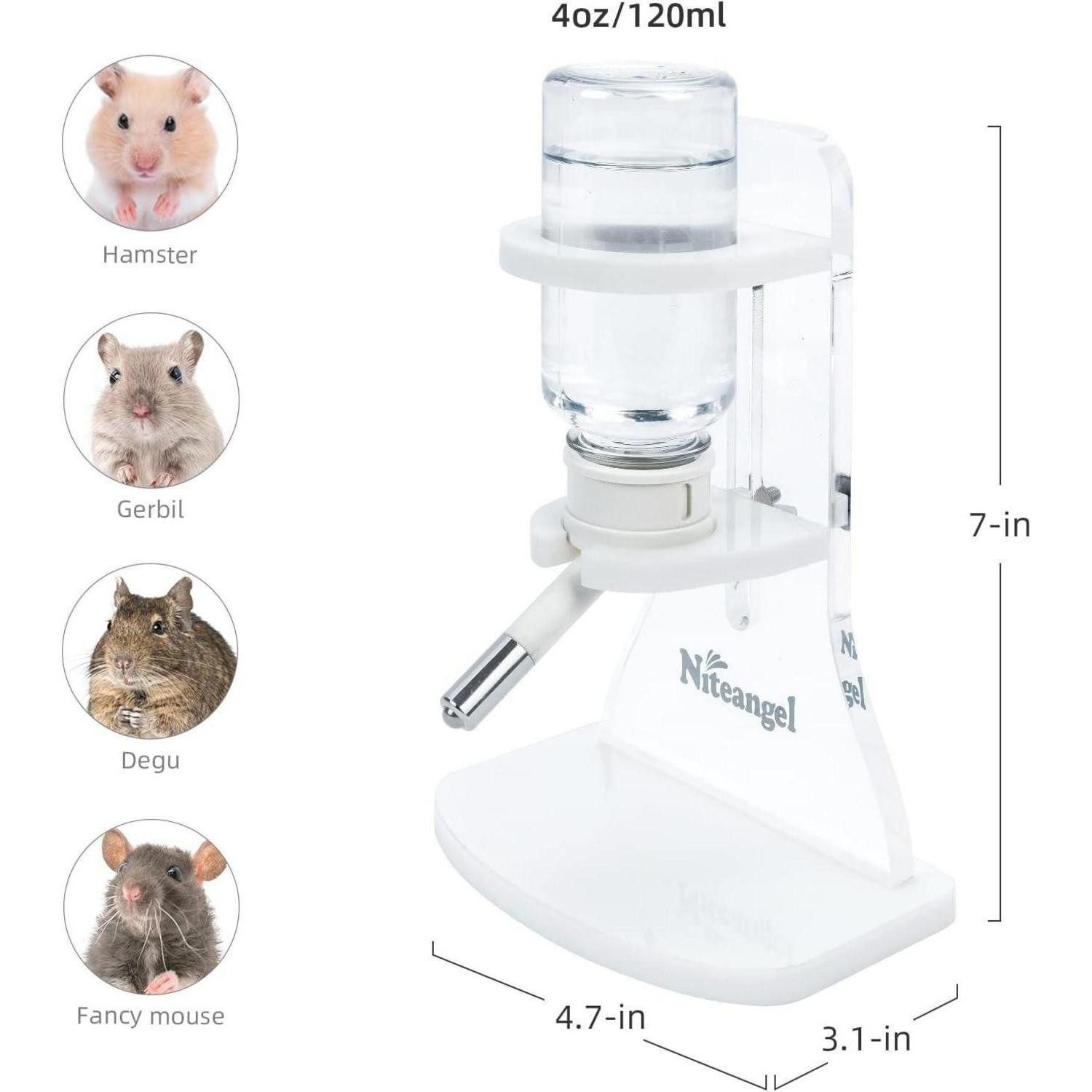 LuxusKollektion Trinkflasche Wasserflasche mit Ständer für Zwerghamster Mäuse Ratte 120ml
