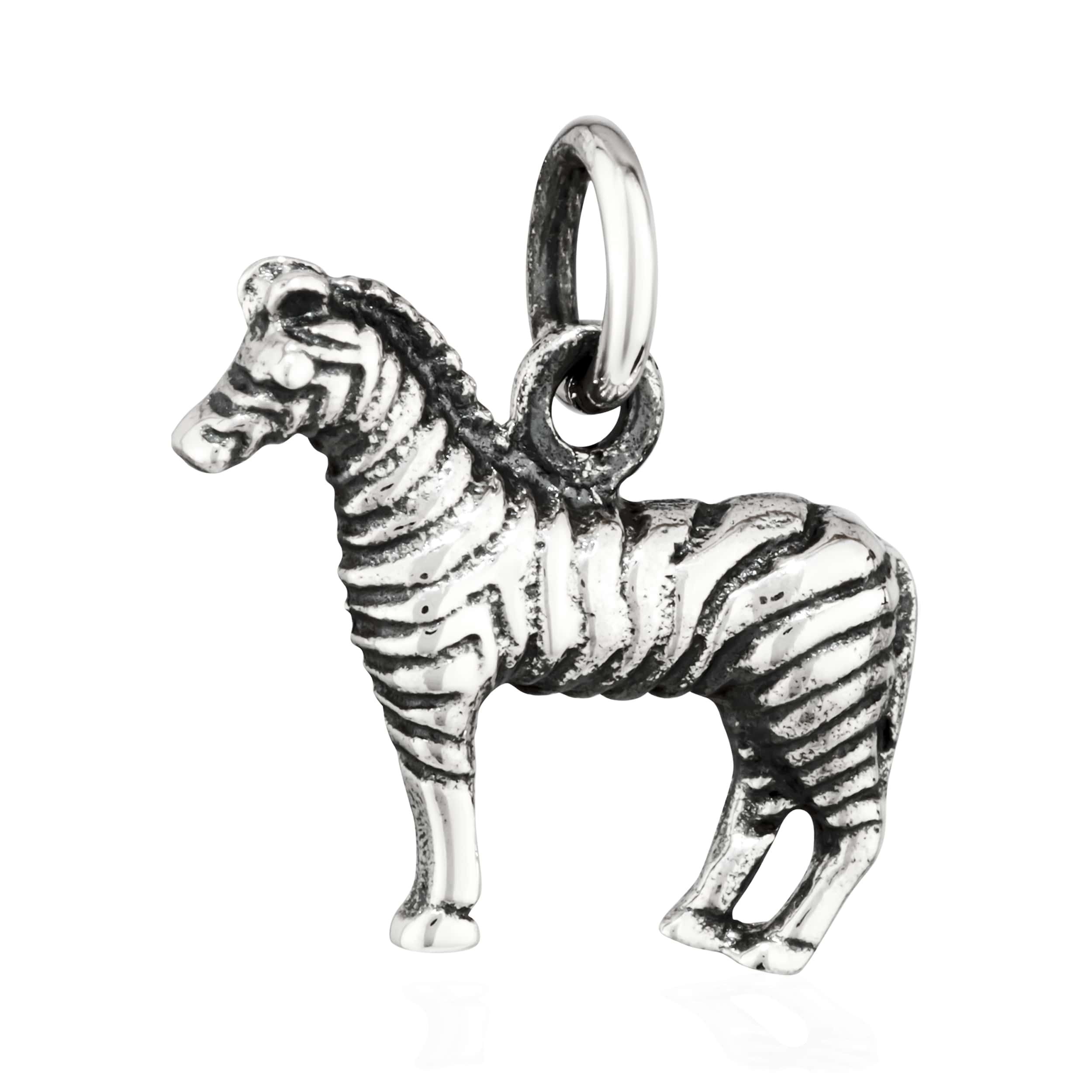 NKlaus Kettenanhänger 16x12mm Kettenanhänger Zebra Hippotigris 925 Silber 16x12mm Ketten Cha