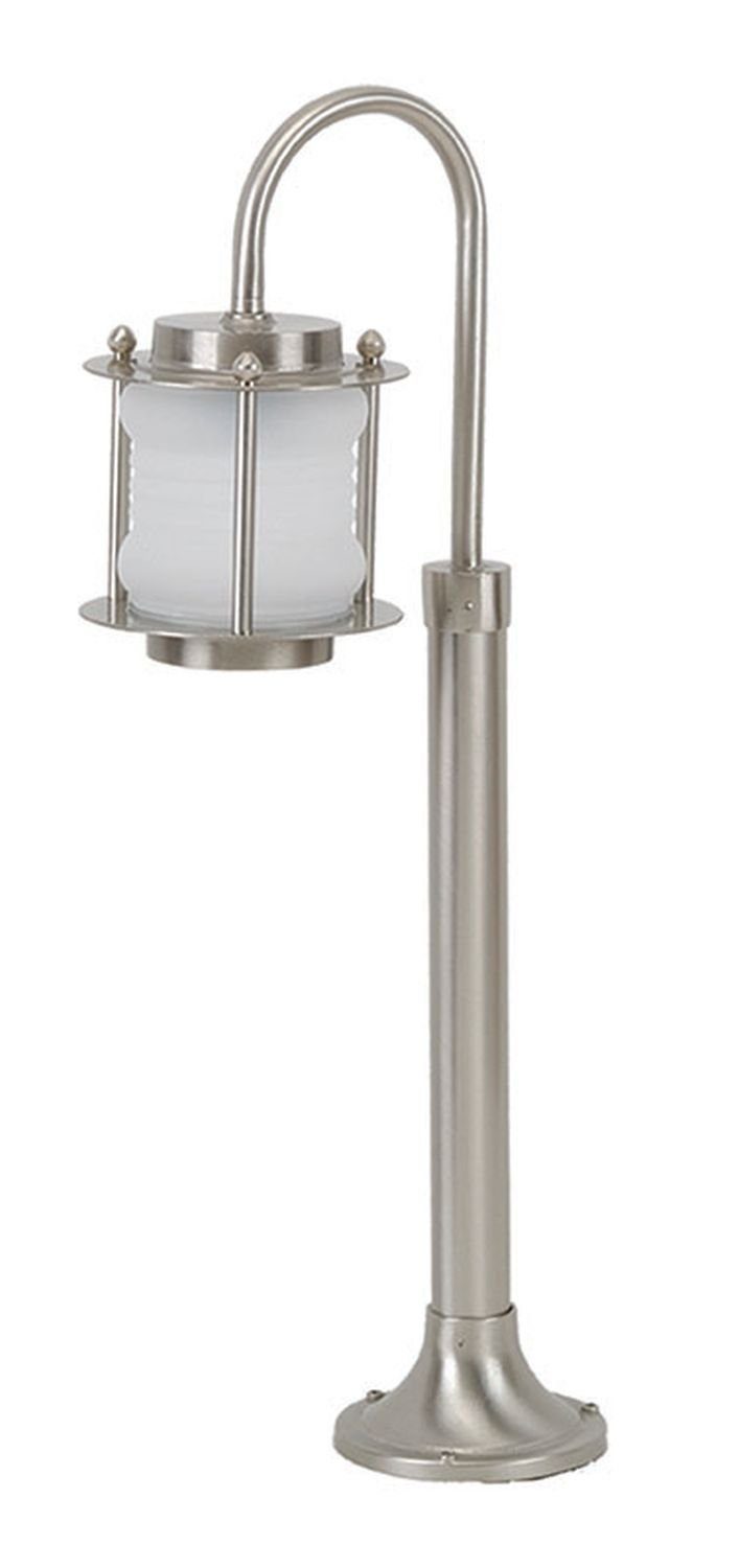 Außen-Stehlampe Leuchtmittel, in Nickel ohne Weg H:62cm Licht-Erlebnisse stehend Echtmessing Glas wetterfest MYKO, Gartenlampe