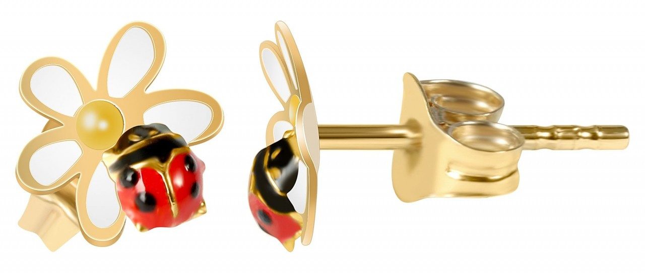 Adelia´s Paar Ohrhänger Mädchen Ohrstecker aus Gold 333 mit Blume