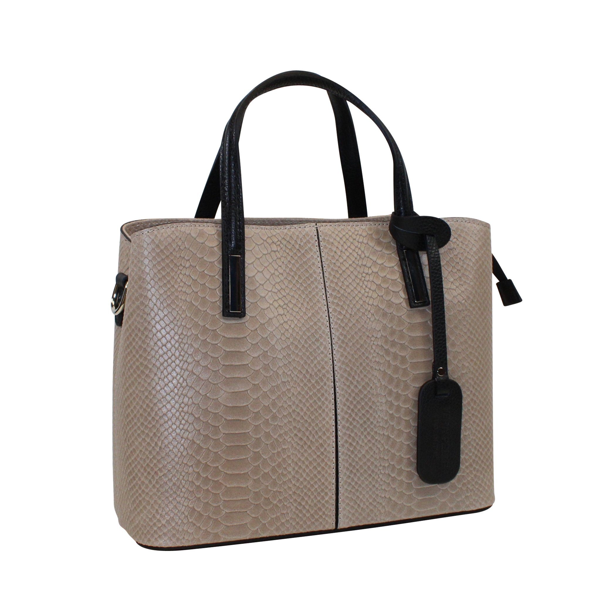 fs-bags Handtasche fs9031, Prägung, Snake Taupe Italy in Made
