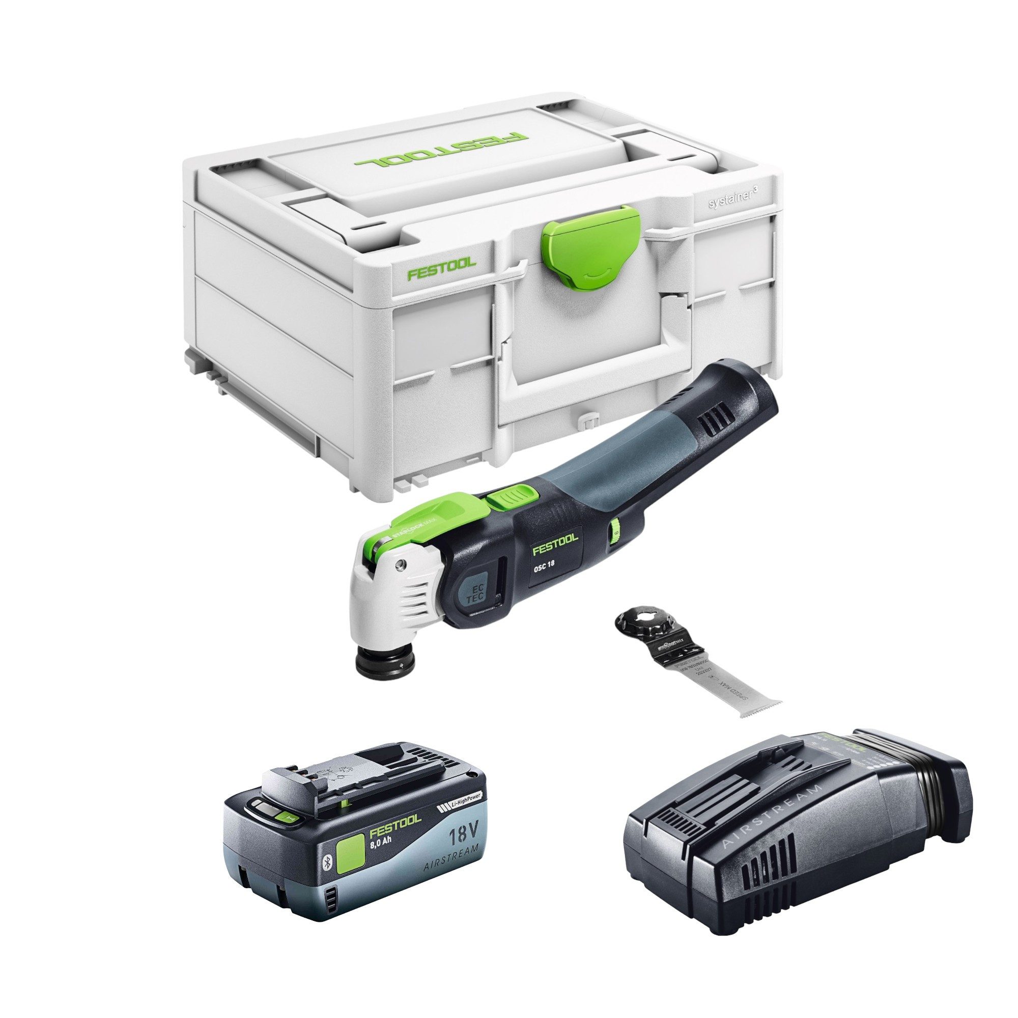 FESTOOL Akku-Multifunktionswerkzeug Festool VECTURO OSC 18 E-Basic Akku Oszillierer 18 V Starlock Max (57