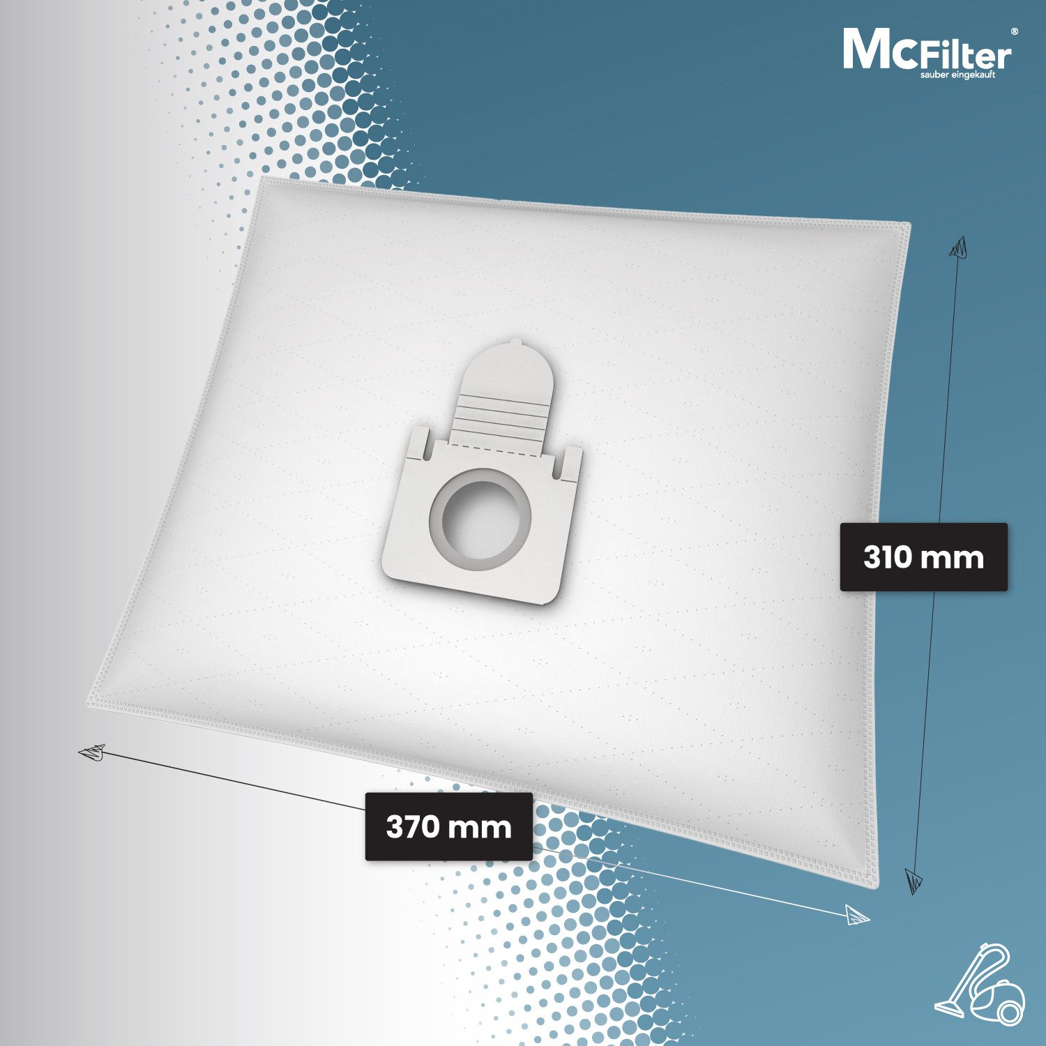 McFilter Staubsaugerbeutel 10 Stück, passend für Thomas Staubsauger Pet & Family AQUA+, Perfect Air, Parkett XT, Allergy & Family AQUA+, Anti Allergy AQUA+, Cat & Dog XT, Home Clean & Parquet AQUA+, 10 St., Reißfest, mit Hygieneverschluss