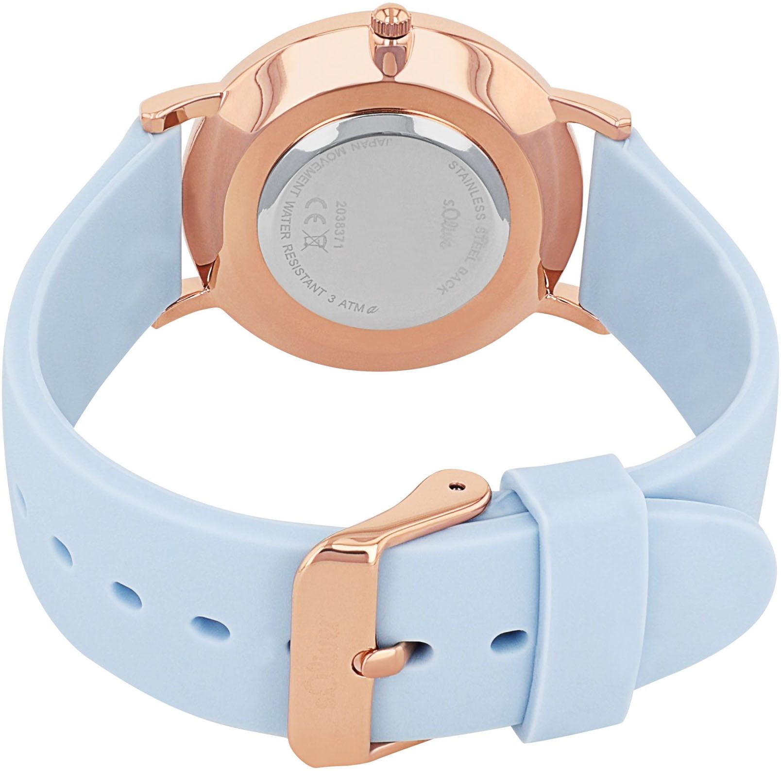 s.Oliver Quarzuhr 2038371, Armbanduhr, Damenuhr, analog, Blumen, Silikonarm günstig online kaufen