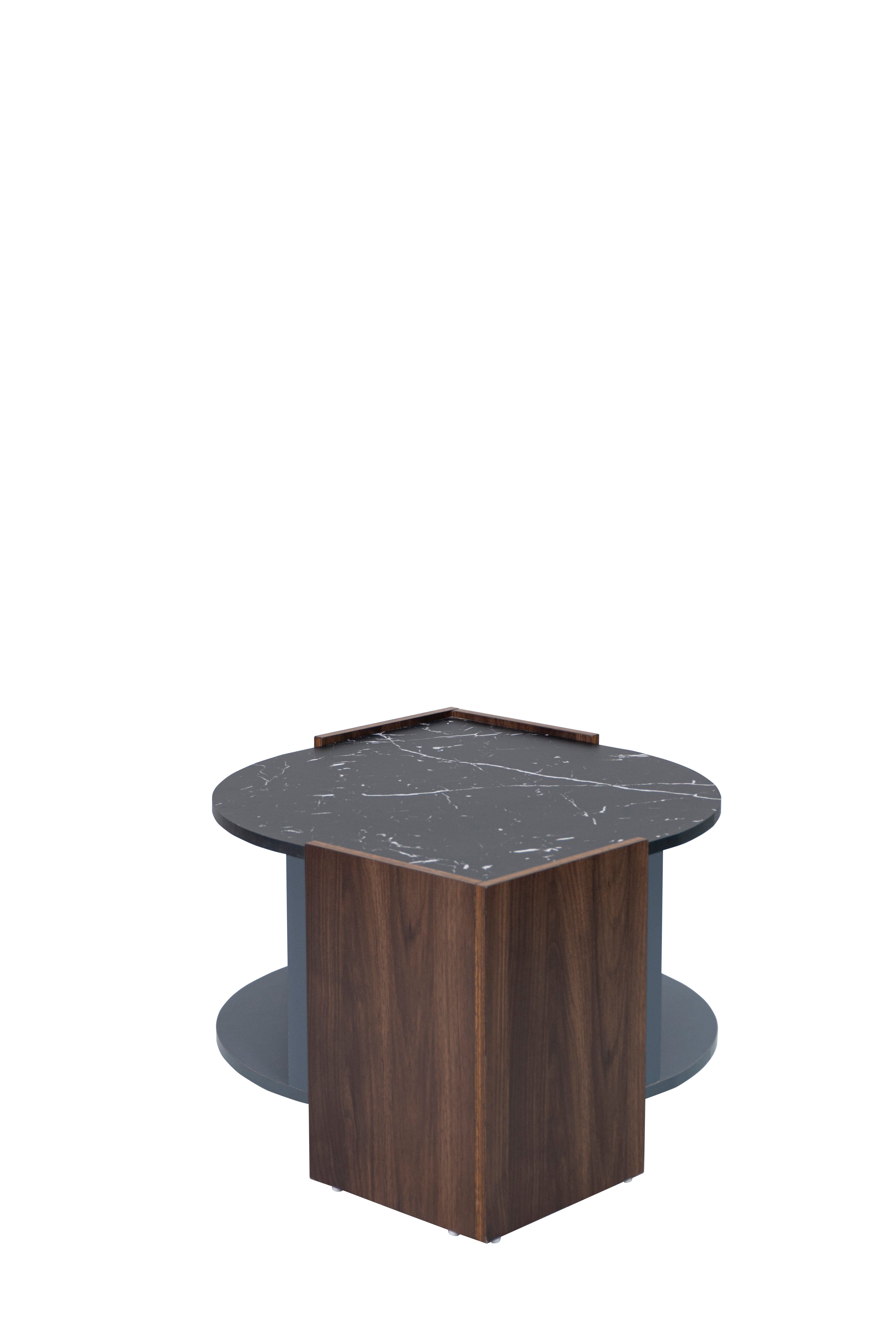 Merax Couchtisch in Augenform mit großen Stauraum, Beistelltisch Marmoroptik, Wohnzimmertisch Industrial
