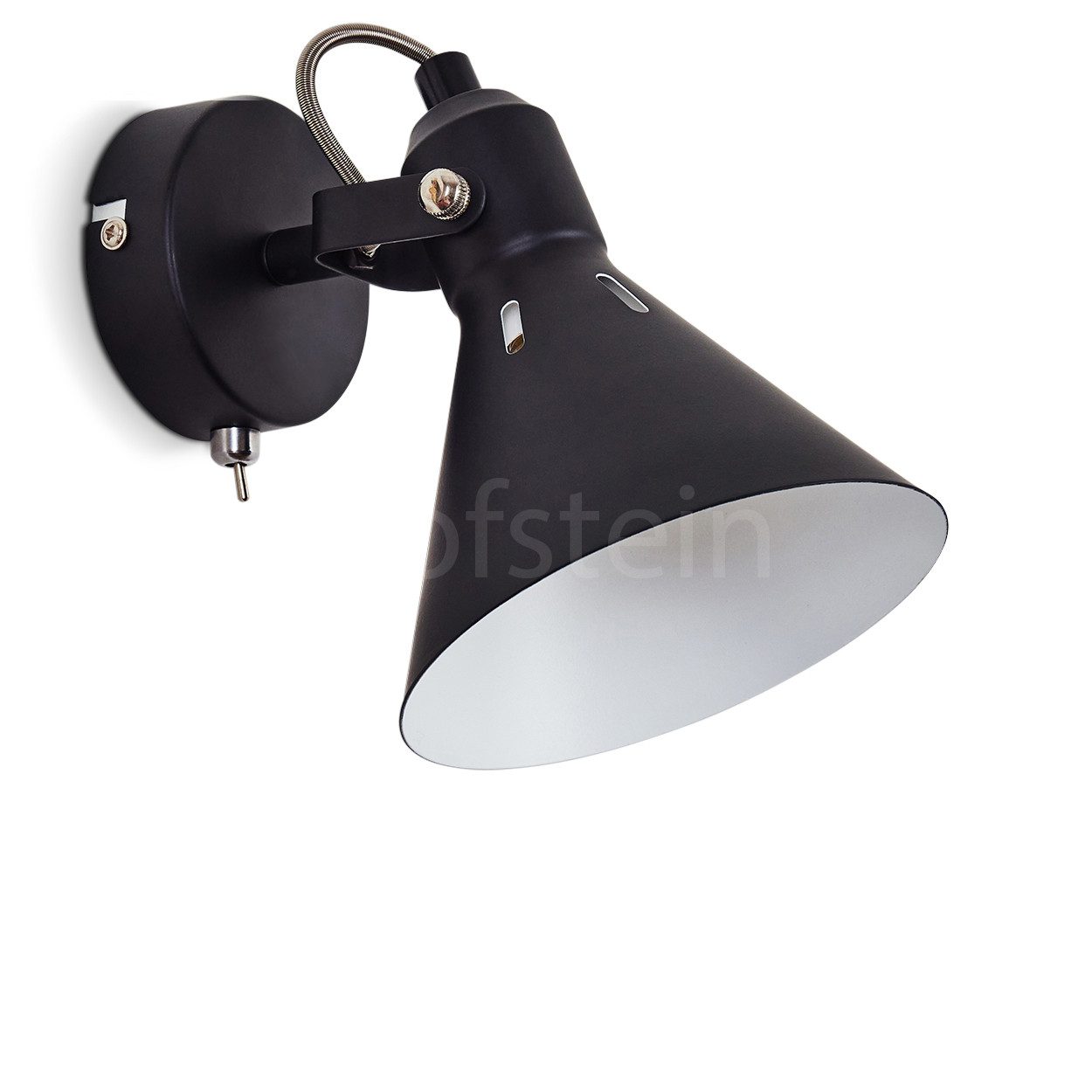 hofstein Wandleuchte »Pratomagno« Wandlampe, Metall, Schwarz/Weiß, verstellbarer Прожекторы, ohne Leuchtmittel, Leuchte im Retro/Vintage-Design mit Lichteffekt, 1xE14