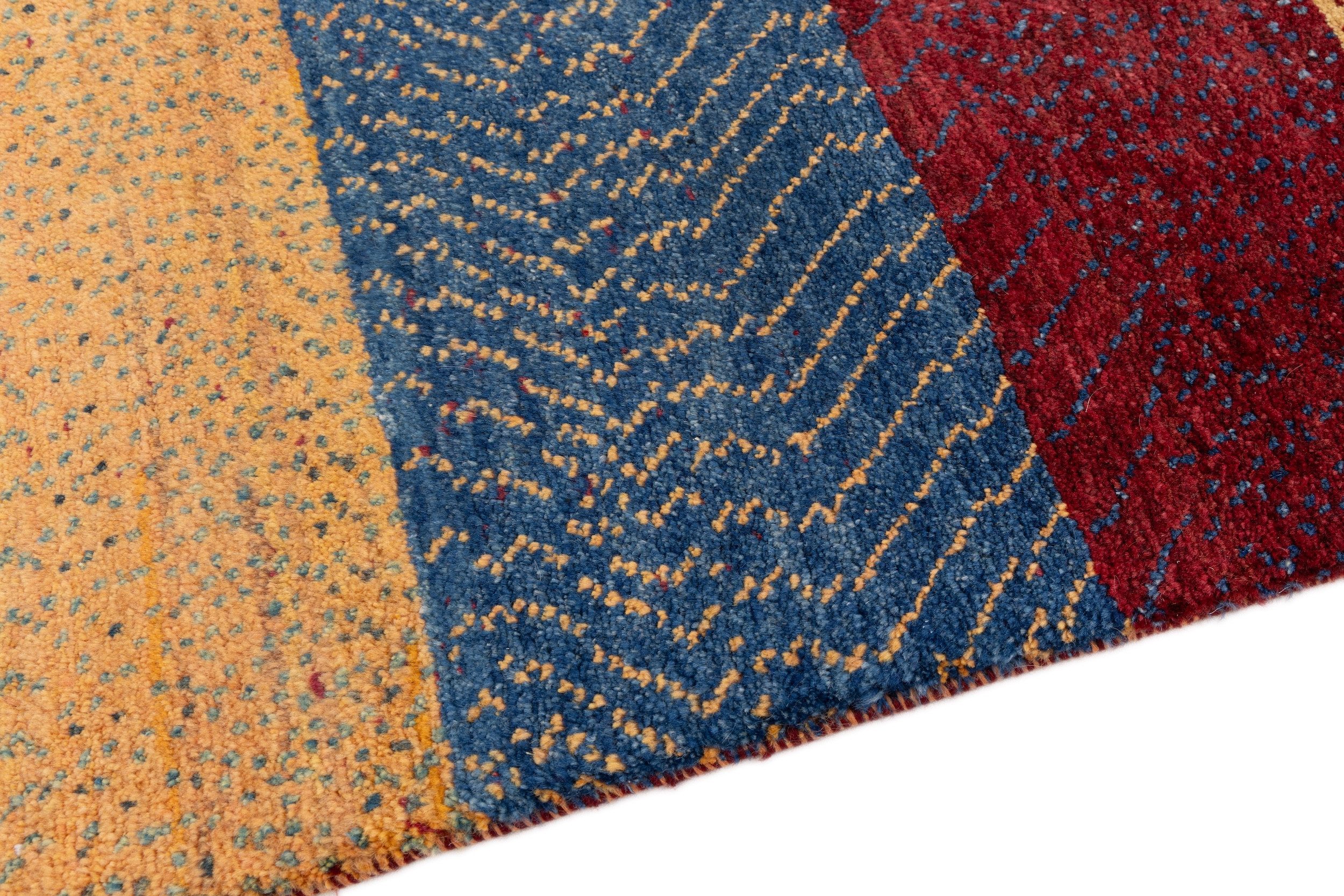 CABBEL Wollteppich Premium Perser Gabbeh Teppich Mehrfarbig 103x146 cm, Rechteckig, Höhe: 20 mm, Handgeknüpftes Unikat aus 100% Wolle – langlebig und natürlich