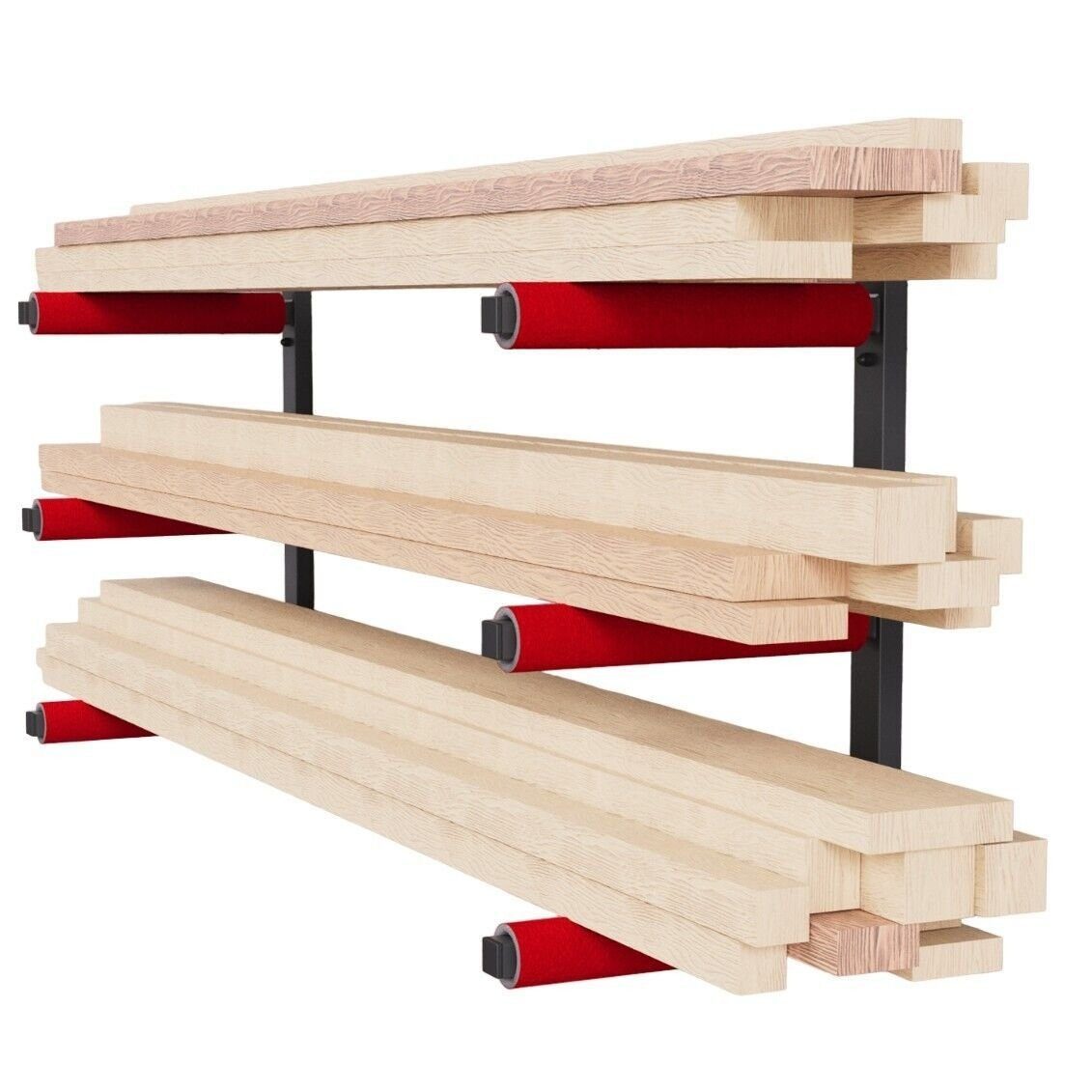 QLS Wandhalterung WSC3, (1 Paar, Werkstattregal Holzregal Wandbefestigung Garage Keller 3 Ebenen)