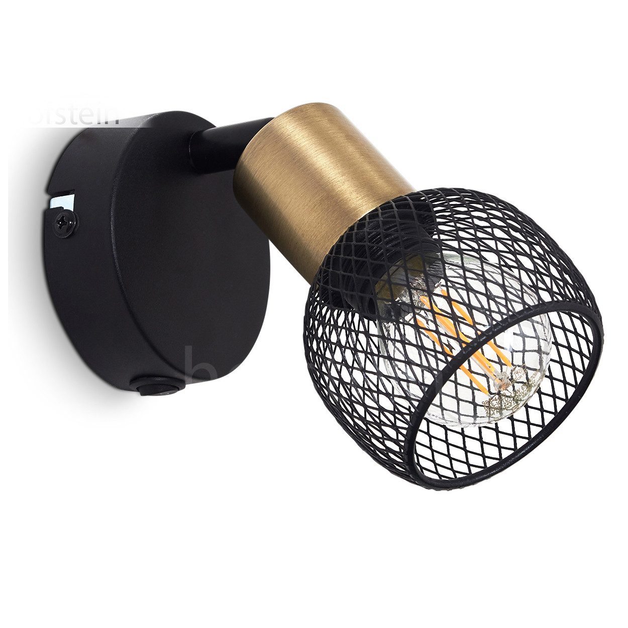 hofstein Wandleuchte »Pieve« Wandlampe aus Metall schwarz und gold, ohne Le günstig online kaufen