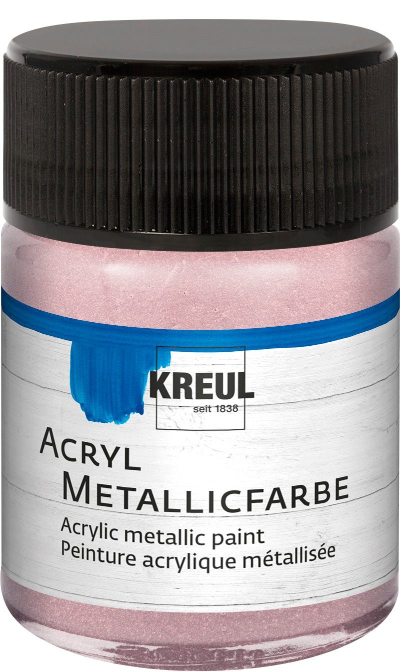 Metallicfarbe, Acryl Metallglanzfarbe ml 50 Roségold Kreul