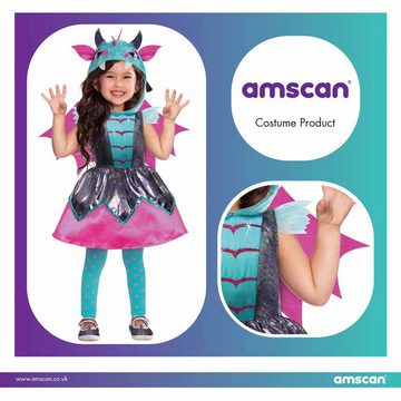 Amscan Kostüm Drachen Kostüm "Little Mystic Dragon" für Mädchen - Pink Türkis, Kinderkostüm
