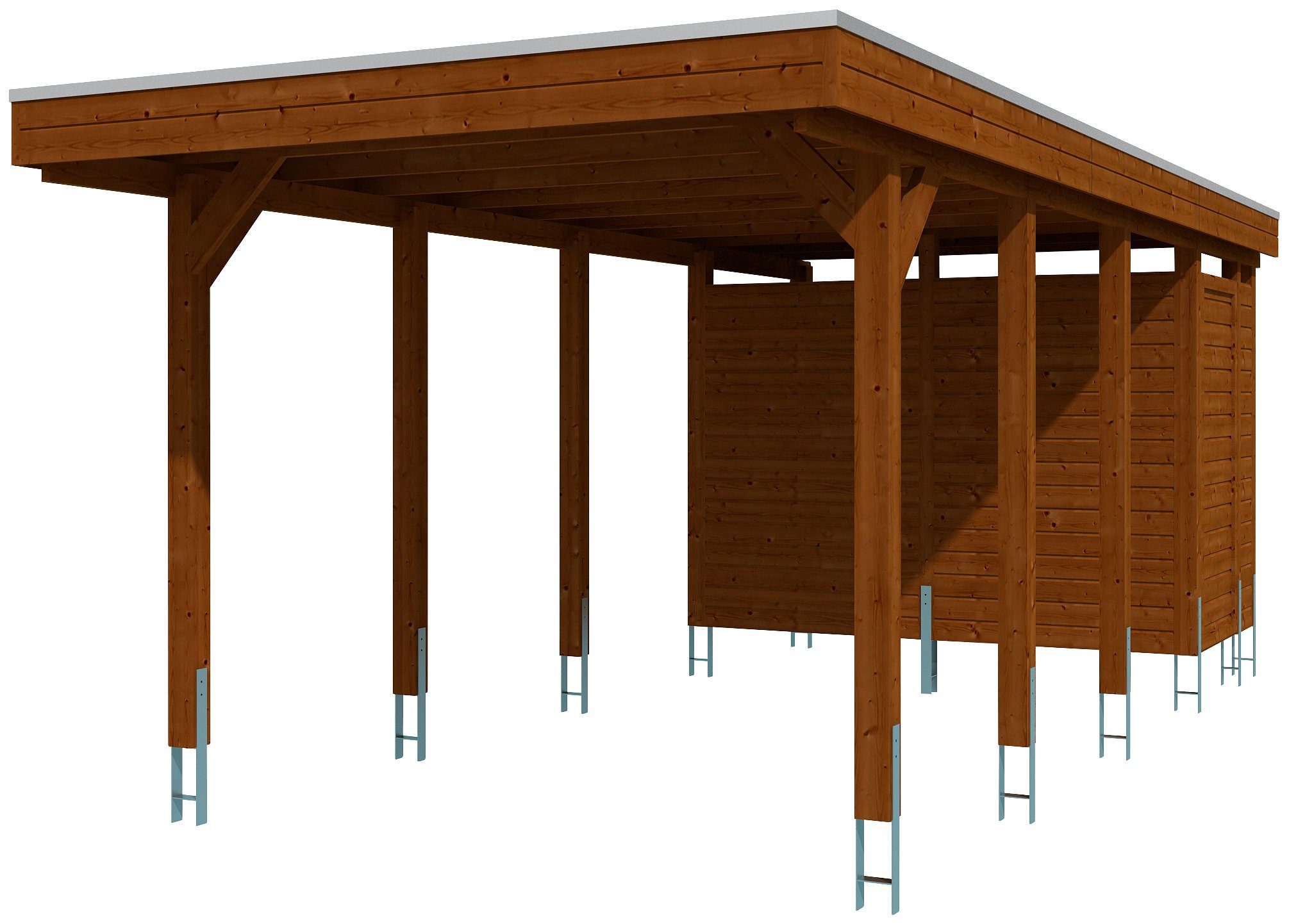 Skanholz Einzelcarport Friesland Abstellraum (Set), Einfahrtshöhe, 314x708 cm, BxT: cm 2, mit 207