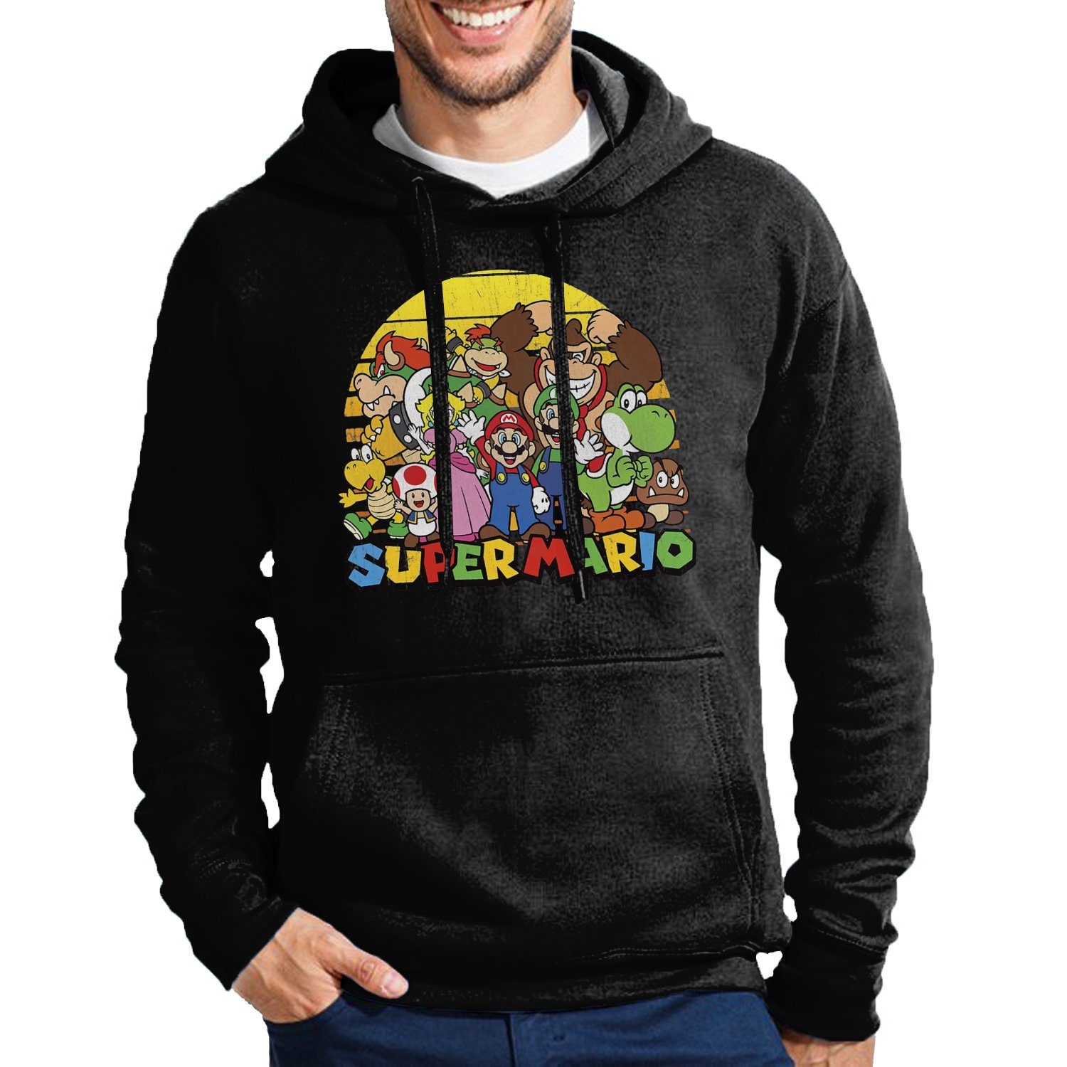 Blondie & Brownie Hoodie Herren Mario Friends Sun Luigi Yoshi Peach Super Retro Konsole Mit Kapuze