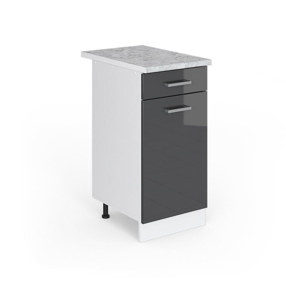 Vicco Schranksystem R-Line, Anthrazit Hochglanz/Weiß, 40cm günstig online kaufen