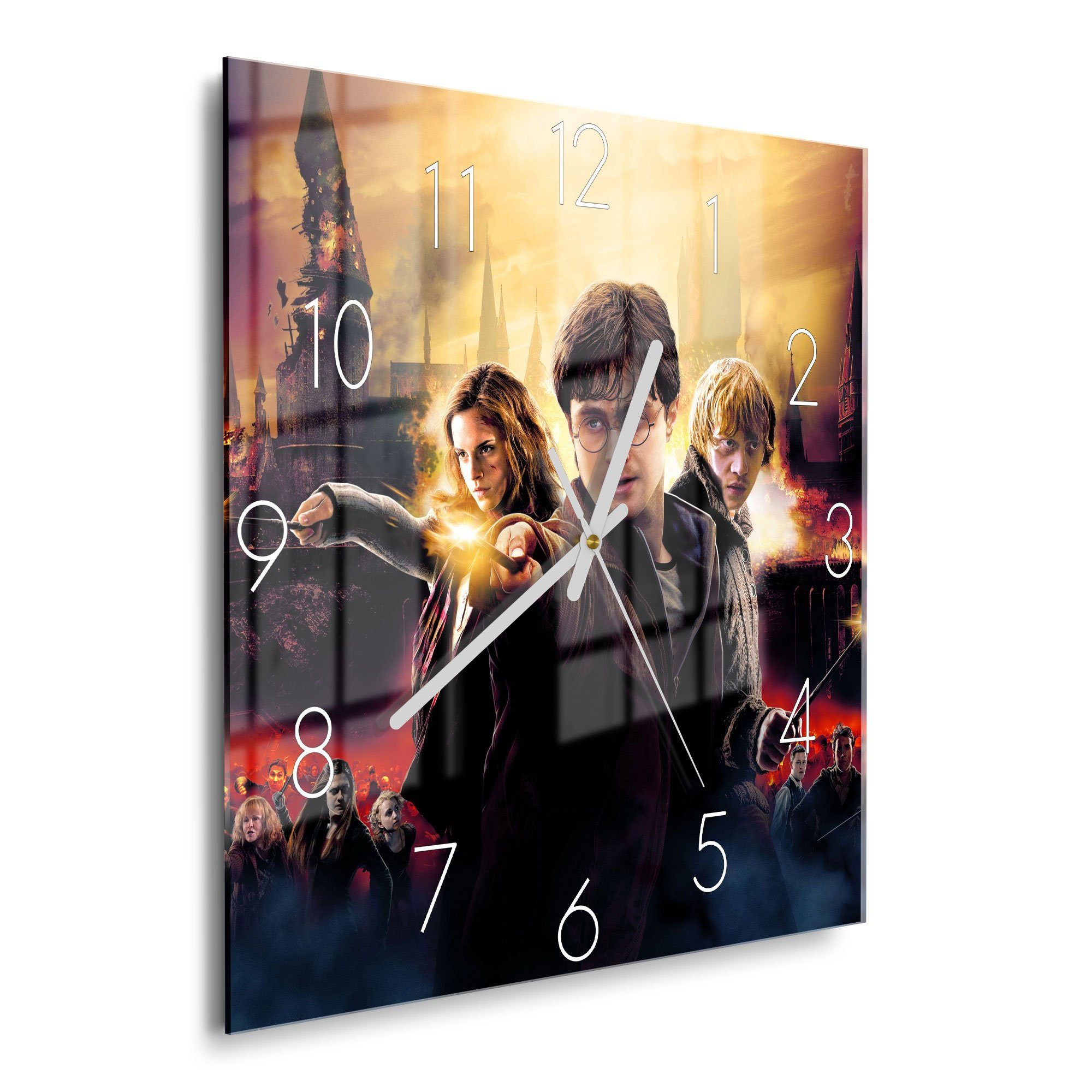 DEQORI Wanduhr 'Happy Potter Collage' (Glas Glasuhr modern Wand Uhr Design günstig online kaufen