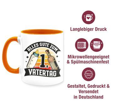Shirtracer Tasse Alles gute zum 1. Vatertag - Vintage schwarz, Keramik, Geschenk Vatertag Kaffeetasse